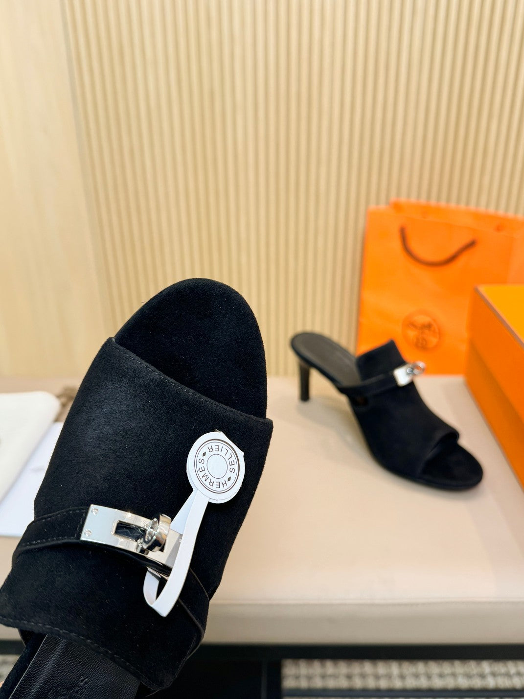 HEDEN MULE 80 BLACK SUEDE - 35