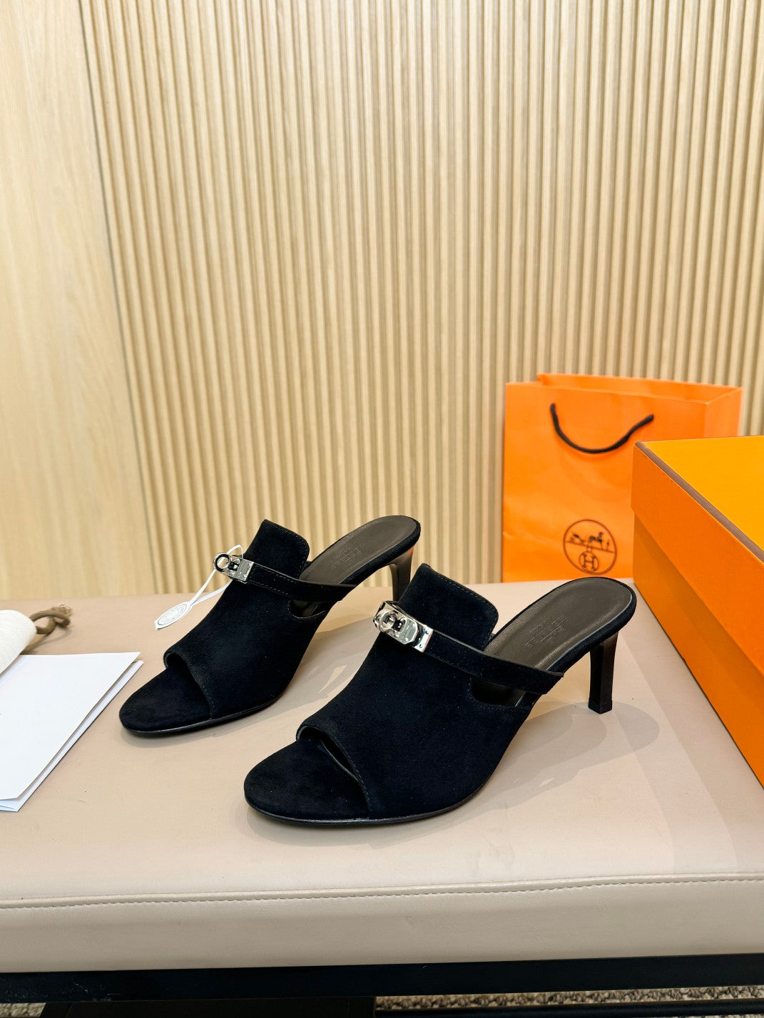 HEDEN MULE 80 BLACK SUEDE - 35