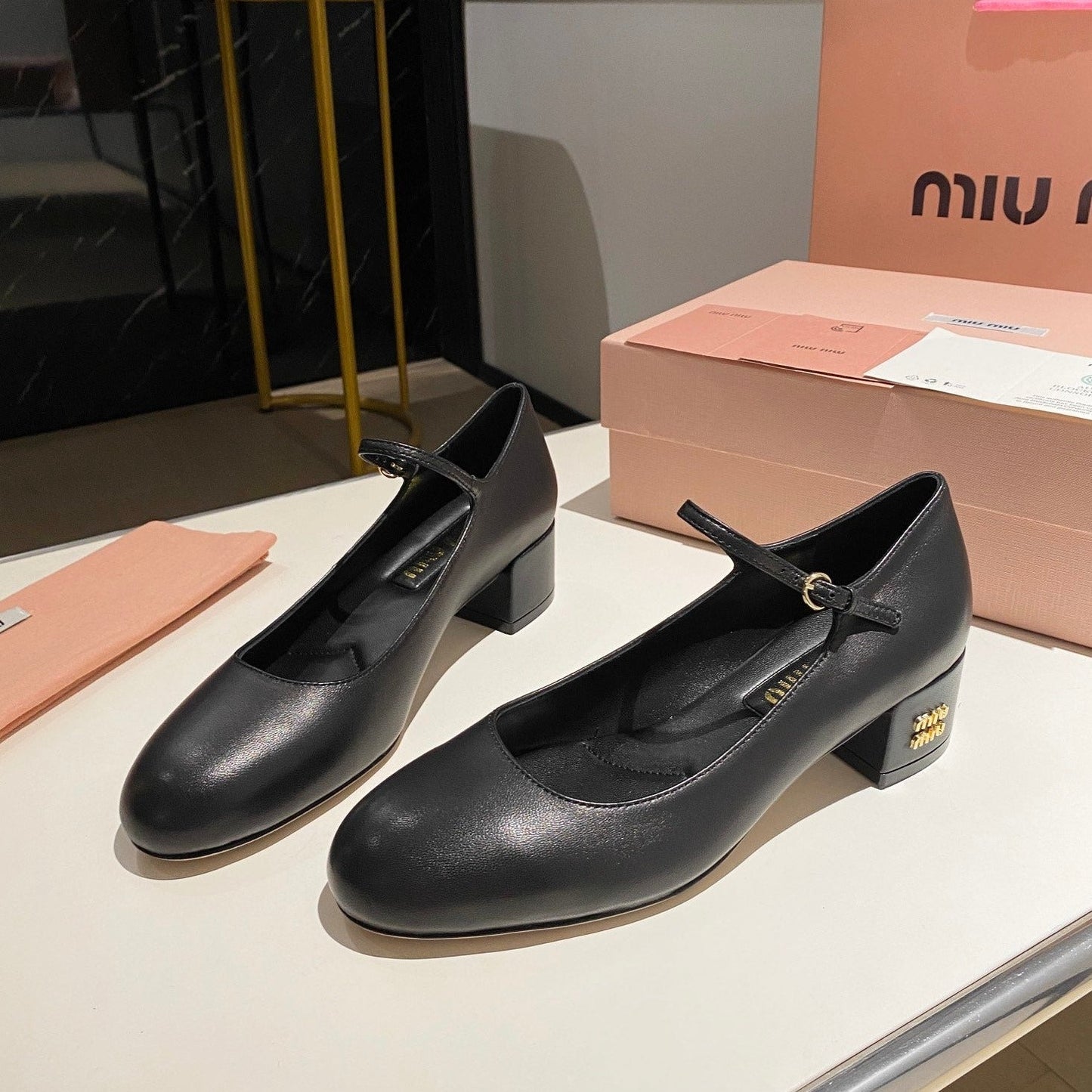 MARY JANE SHOES CLASSIC BLACK SHEEPSKIN - 35