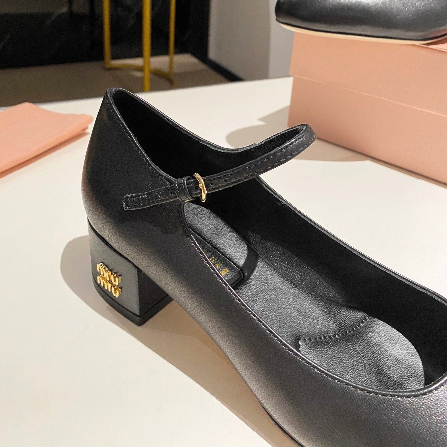 MARY JANE SHOES CLASSIC BLACK SHEEPSKIN - 35