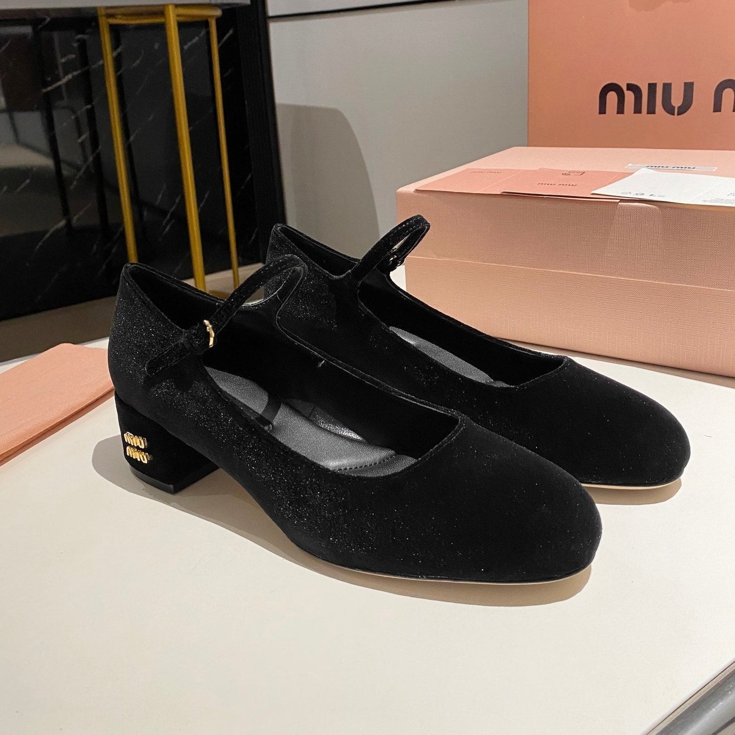 MARY JANE SHOES CLASSIC BLACK SUEDE - 35