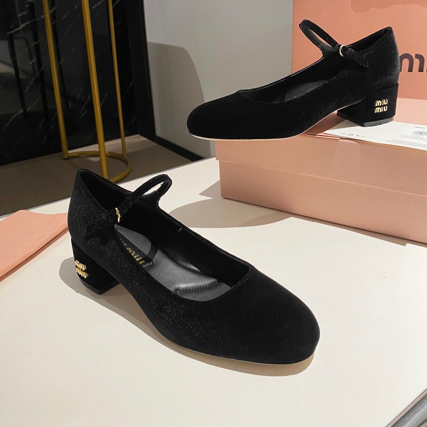 MARY JANE SHOES CLASSIC BLACK SUEDE - 35