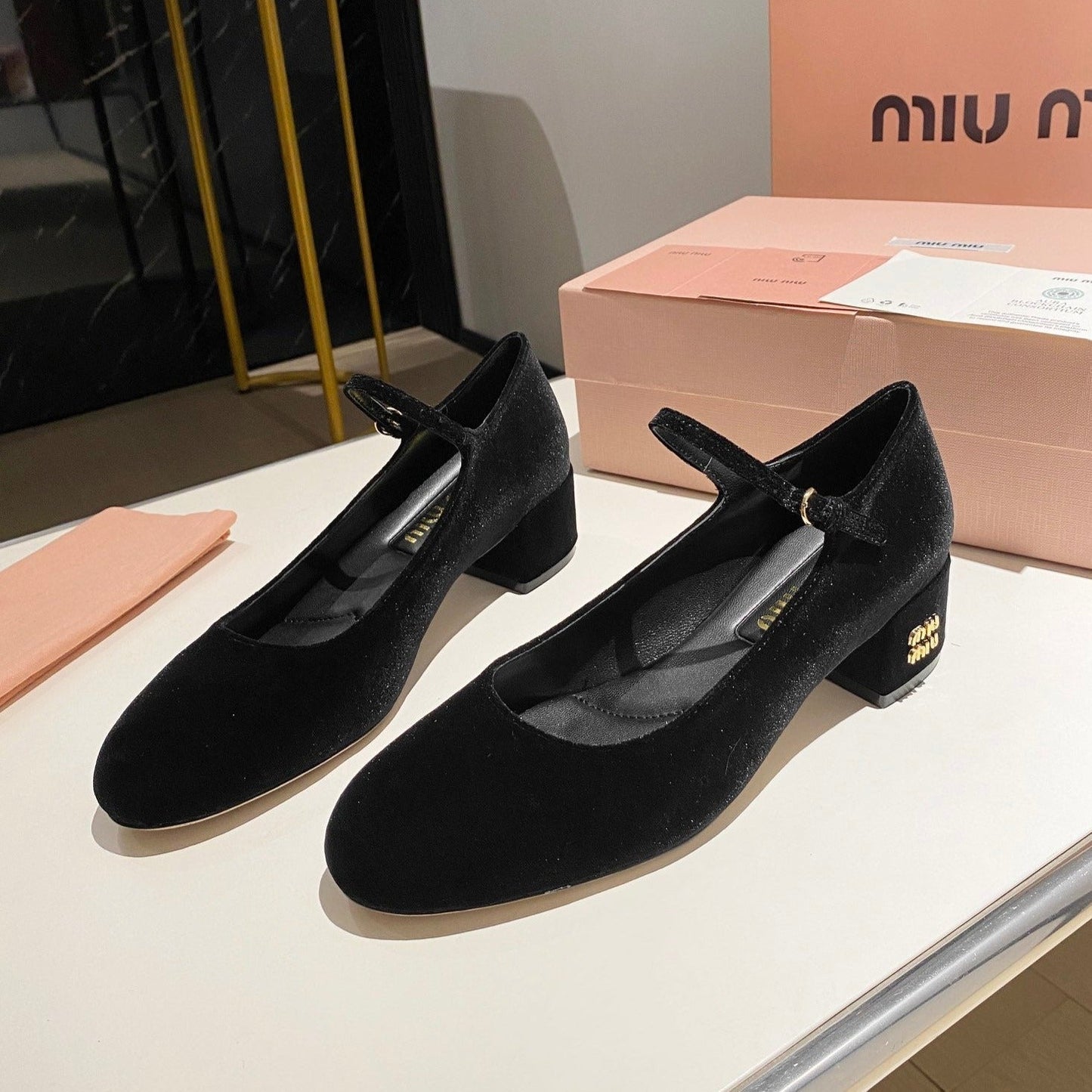 MARY JANE SHOES CLASSIC BLACK SUEDE - 35