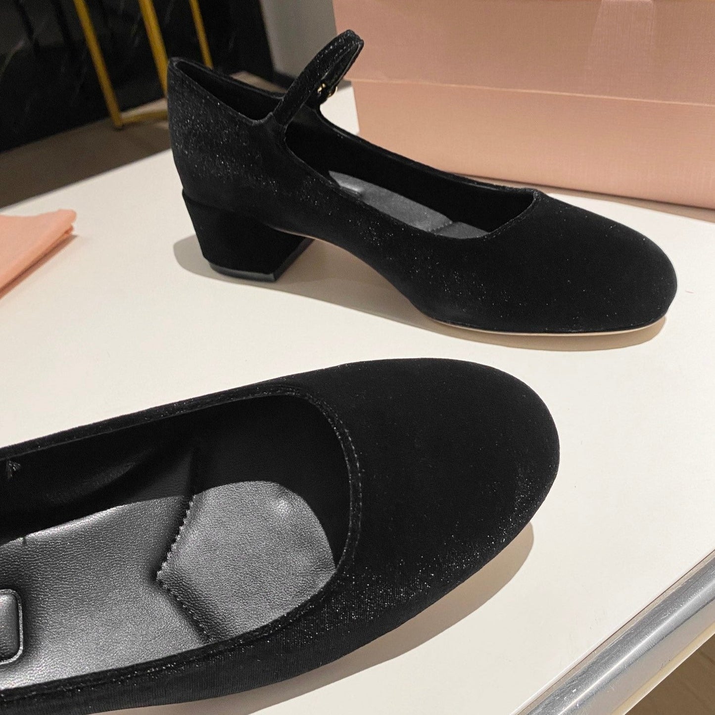 MARY JANE SHOES CLASSIC BLACK SUEDE - 35
