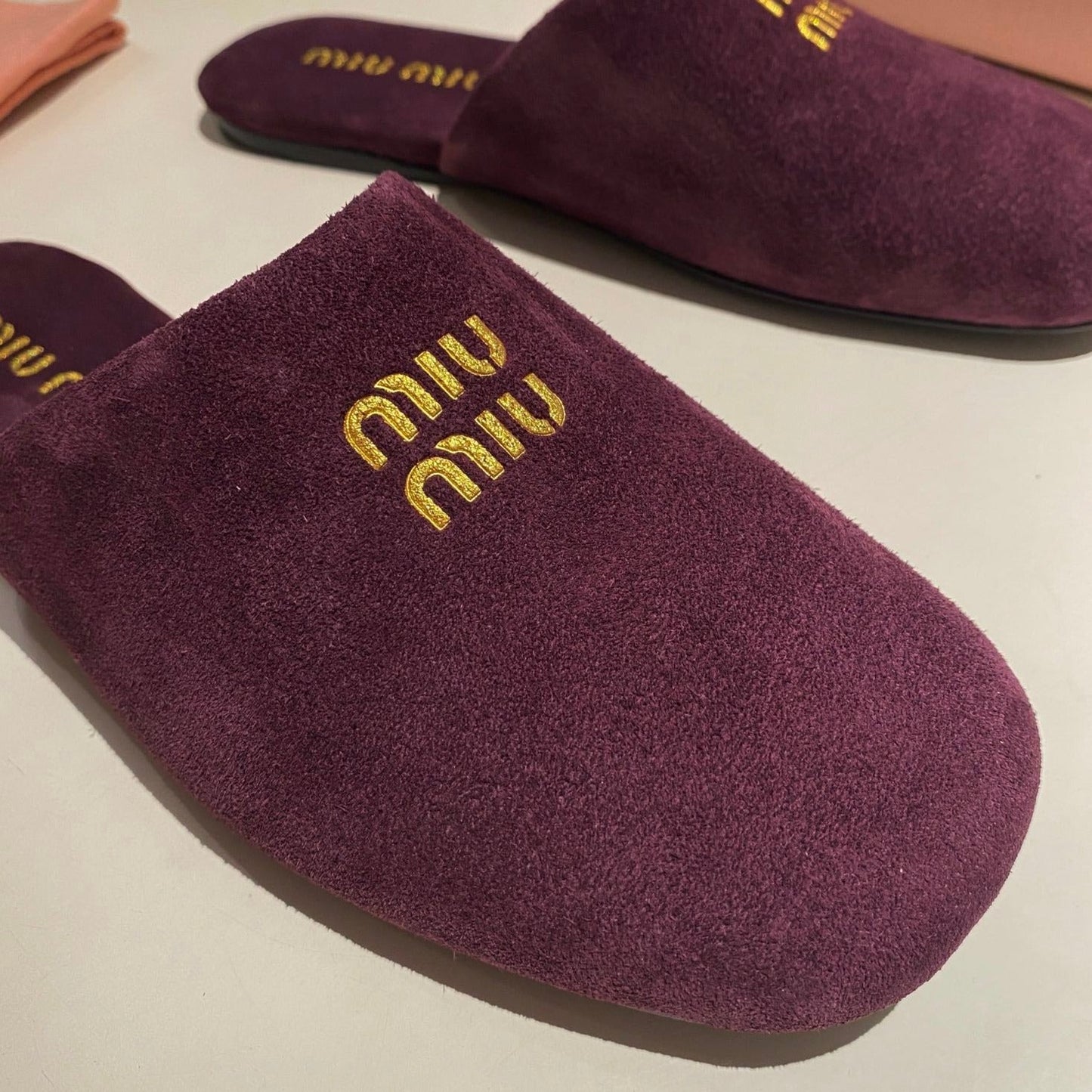 MULES SLIPPERS RETRO REBECCA PURPLE SUEDE - 34
