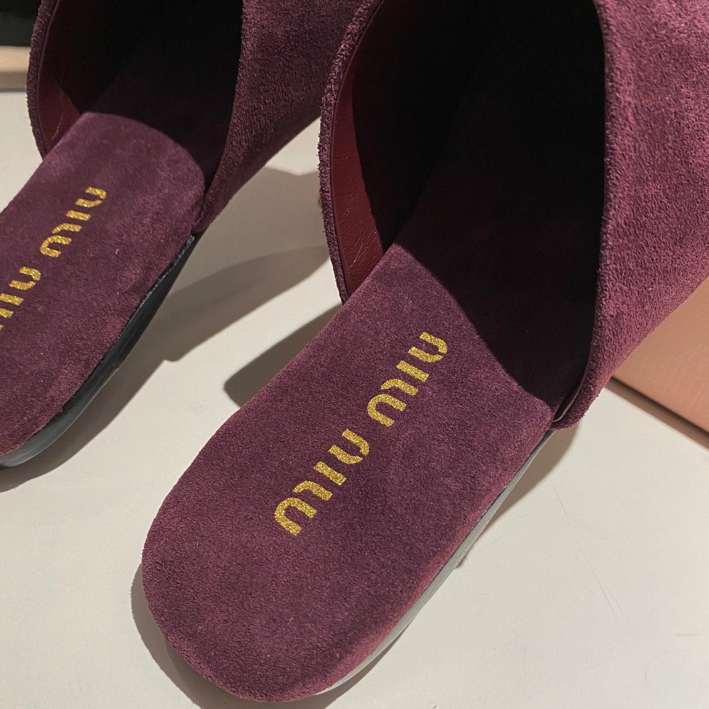 MULES SLIPPERS RETRO REBECCA PURPLE SUEDE - 34