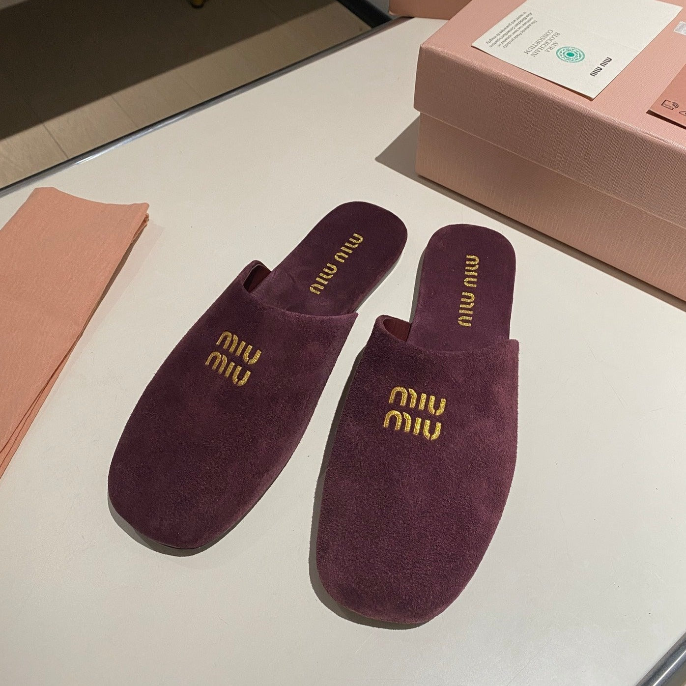 MULES SLIPPERS RETRO REBECCA PURPLE SUEDE - 34