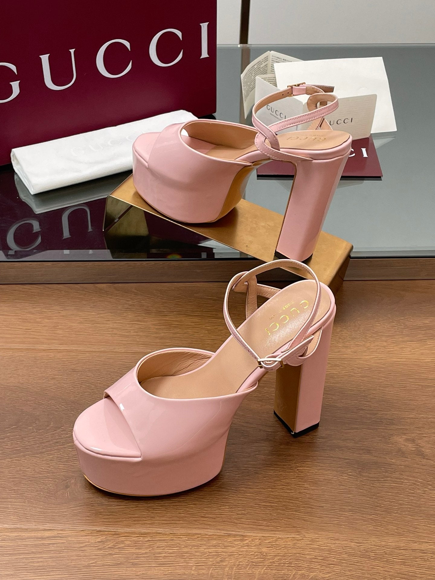 HIGH HEEL SANDALS 13 CM IN LIGHT PINK LAMBSKIN - 35