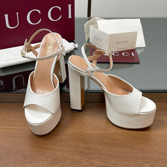 HIGH HEEL SANDALS 13 CM IN WHITE LAMBSKIN - 35