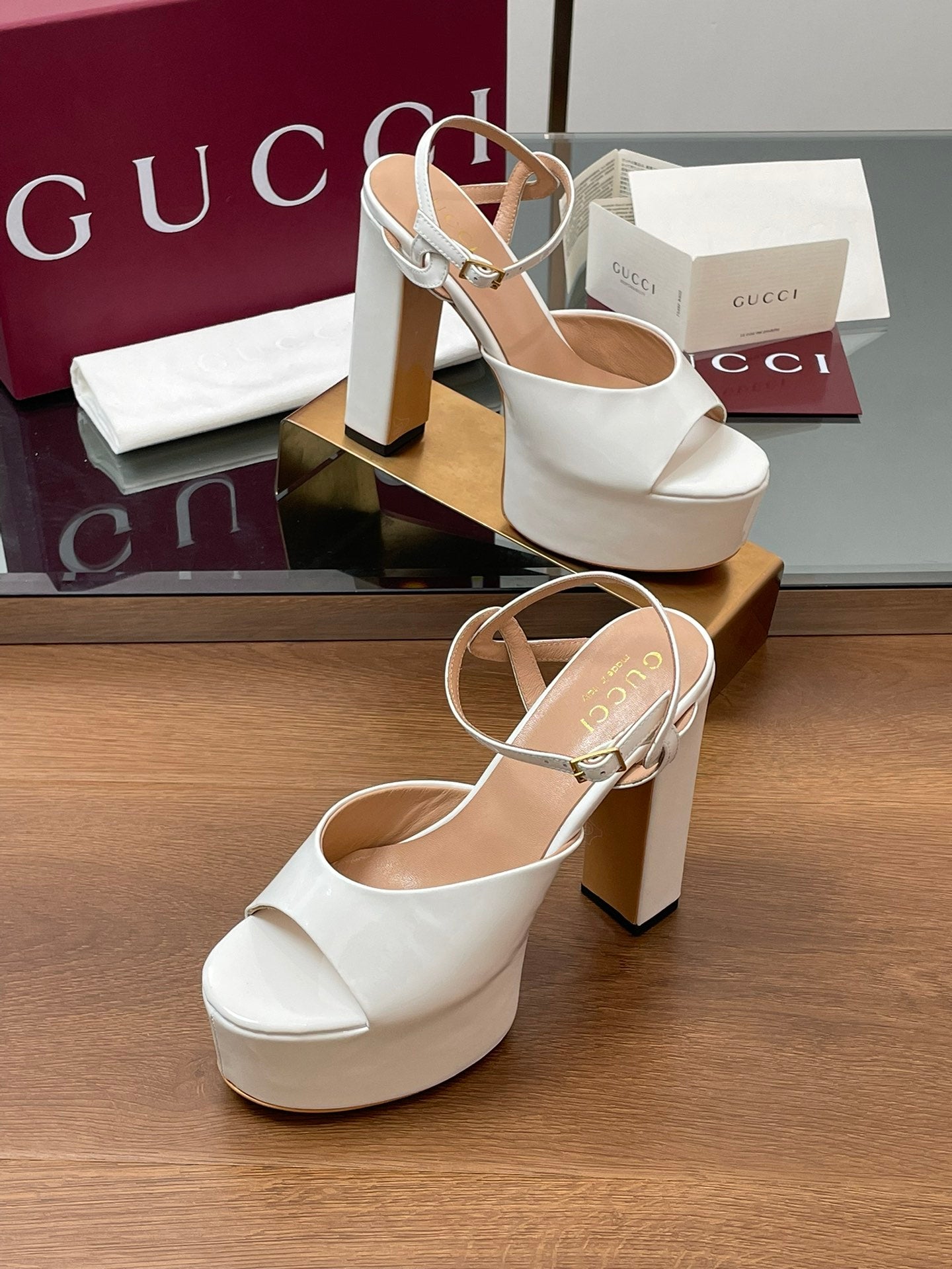 HIGH HEEL SANDALS 13 CM IN WHITE LAMBSKIN - 35