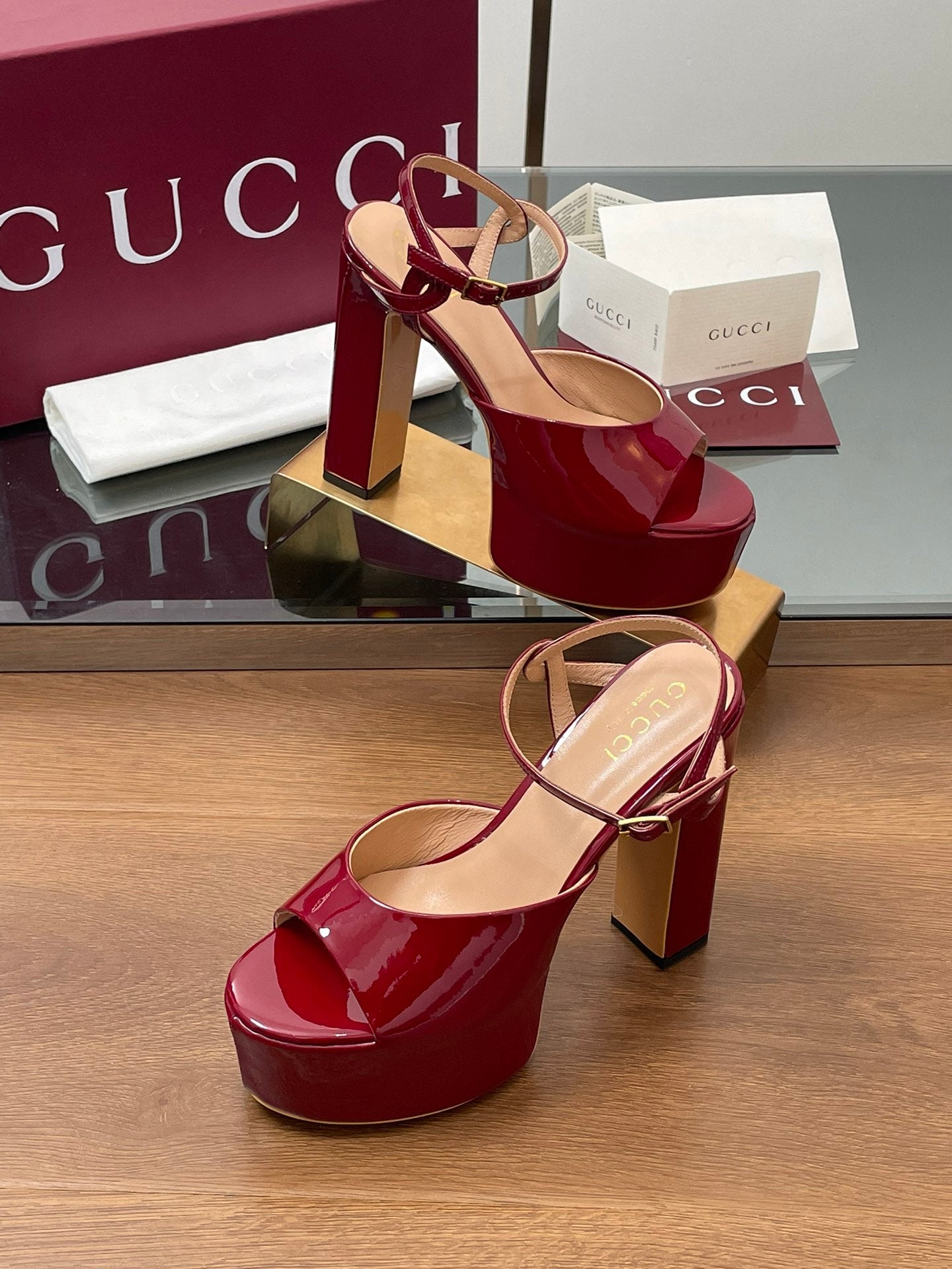 HIGH HEEL SANDALS 13 CM IN RED LAMBSKIN - 35