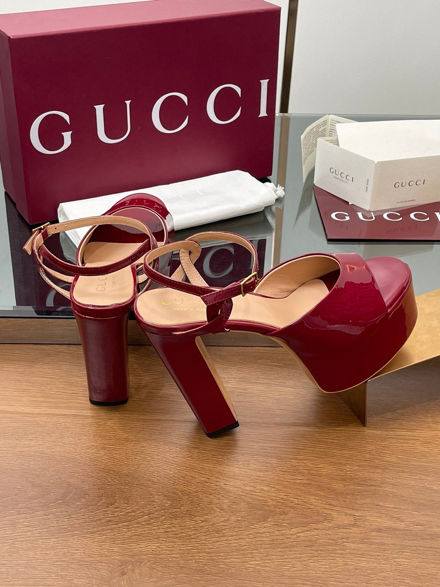HIGH HEEL SANDALS 13 CM IN RED LAMBSKIN - 35