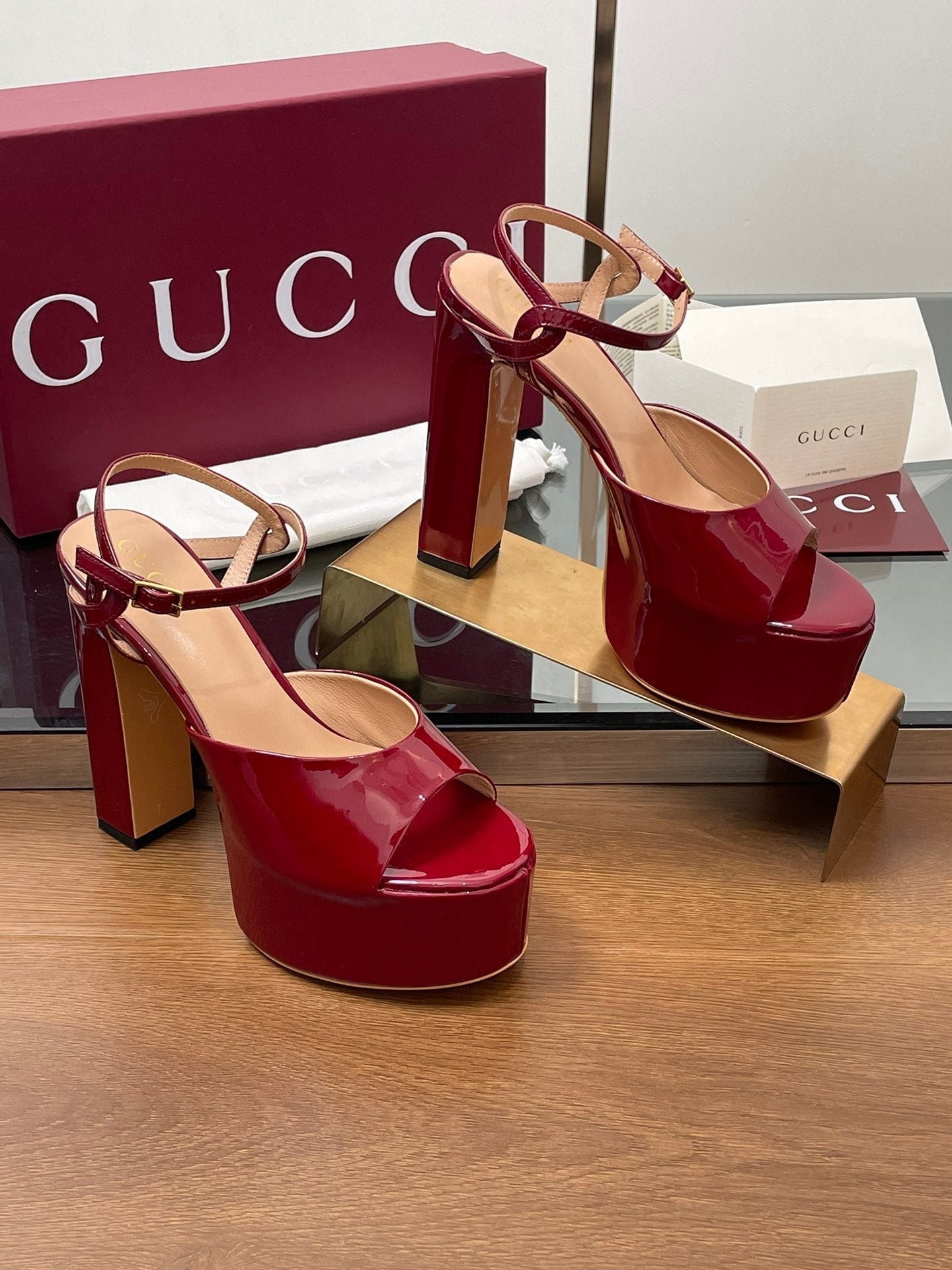 HIGH HEEL SANDALS 13 CM IN RED LAMBSKIN - 35
