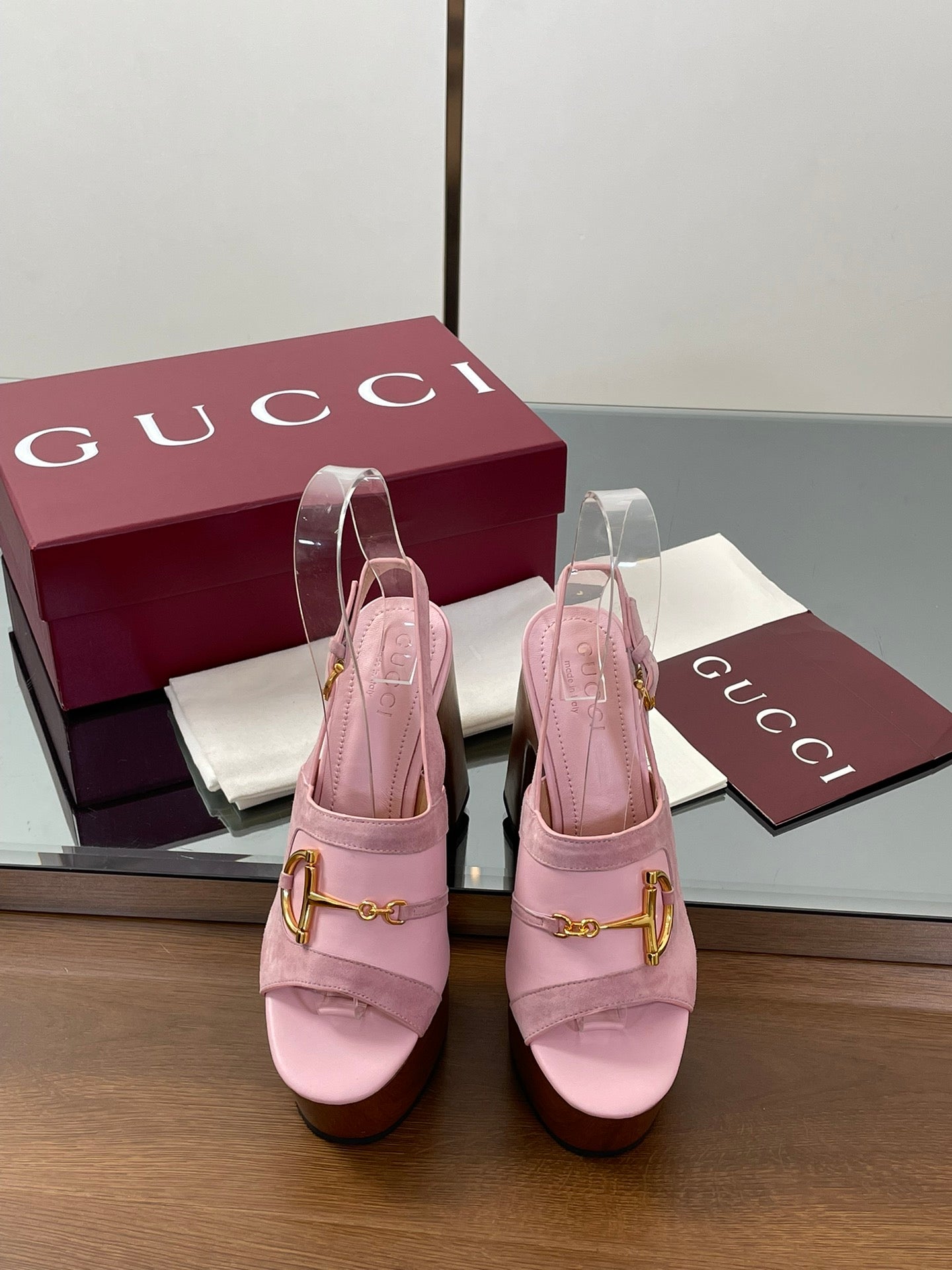 HIGH HEEL SANDALS 13 CM IN PINK CALFSKIN MIX SUEDUE GOLD HARDWARE - 35