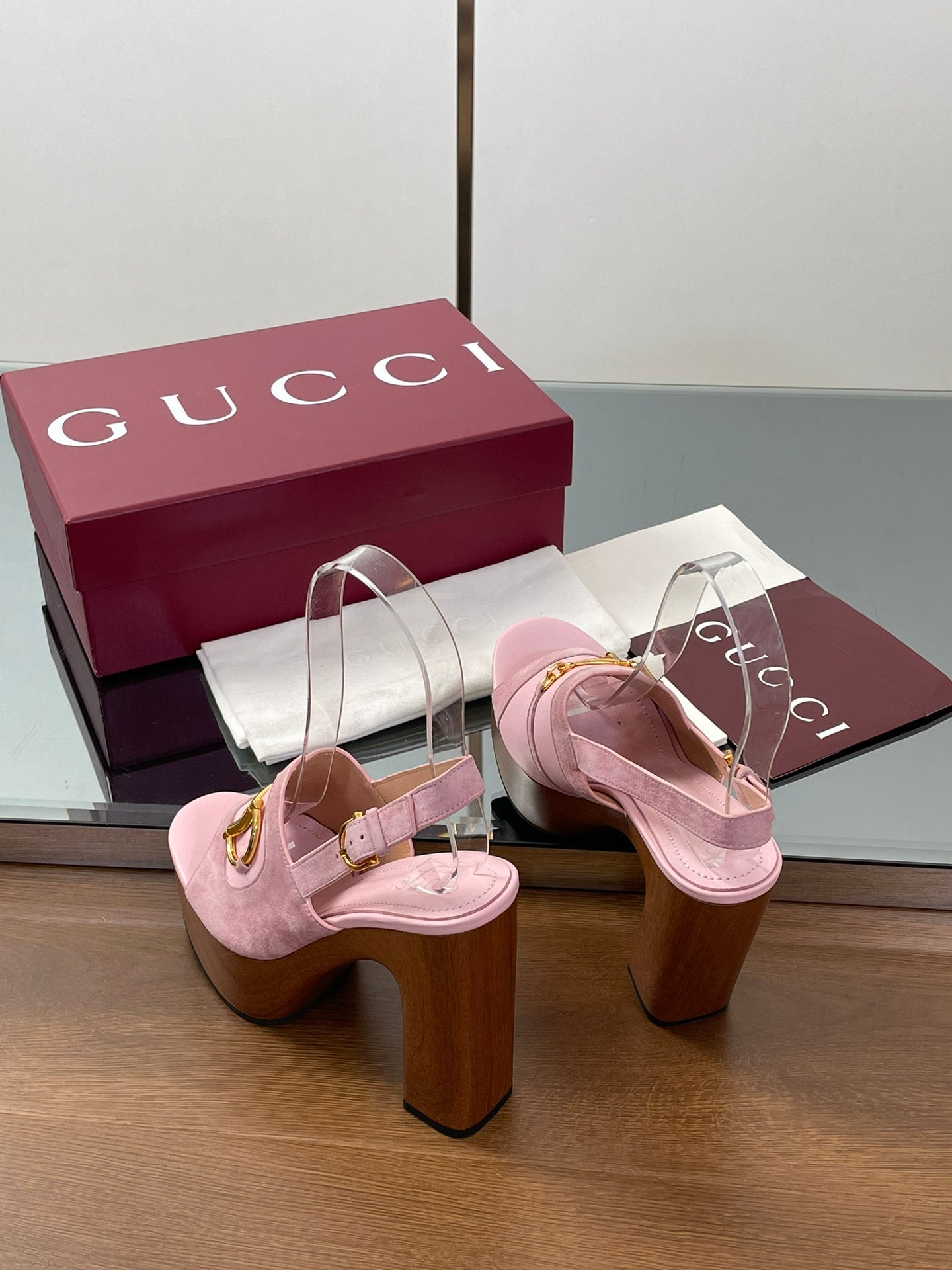 HIGH HEEL SANDALS 13 CM IN PINK CALFSKIN MIX SUEDUE GOLD HARDWARE - 35