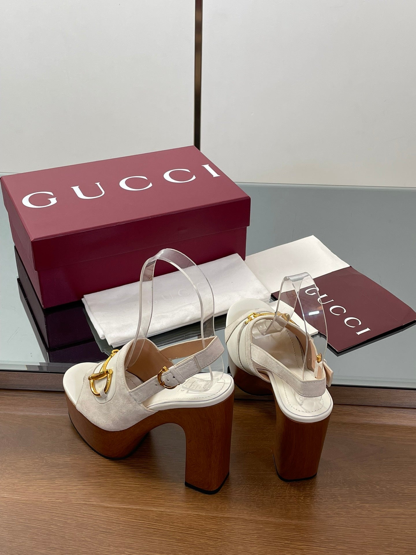 HIGH HEEL SANDALS 13 CM IN CREAM WHITE CALFSKIN MIX SUEDUE GOLD HARDWARE - 35
