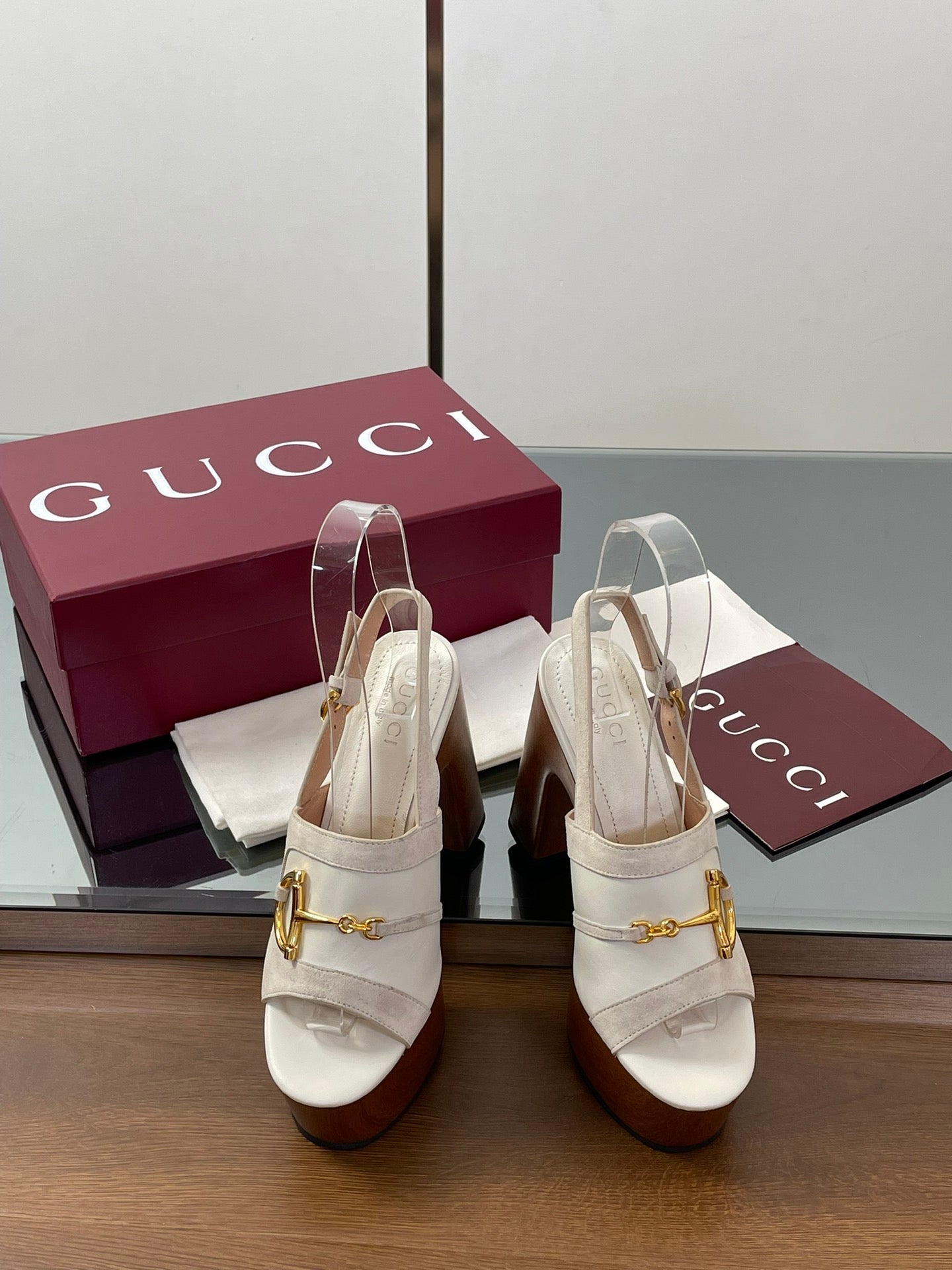 HIGH HEEL SANDALS 13 CM IN CREAM WHITE CALFSKIN MIX SUEDUE GOLD HARDWARE - 35