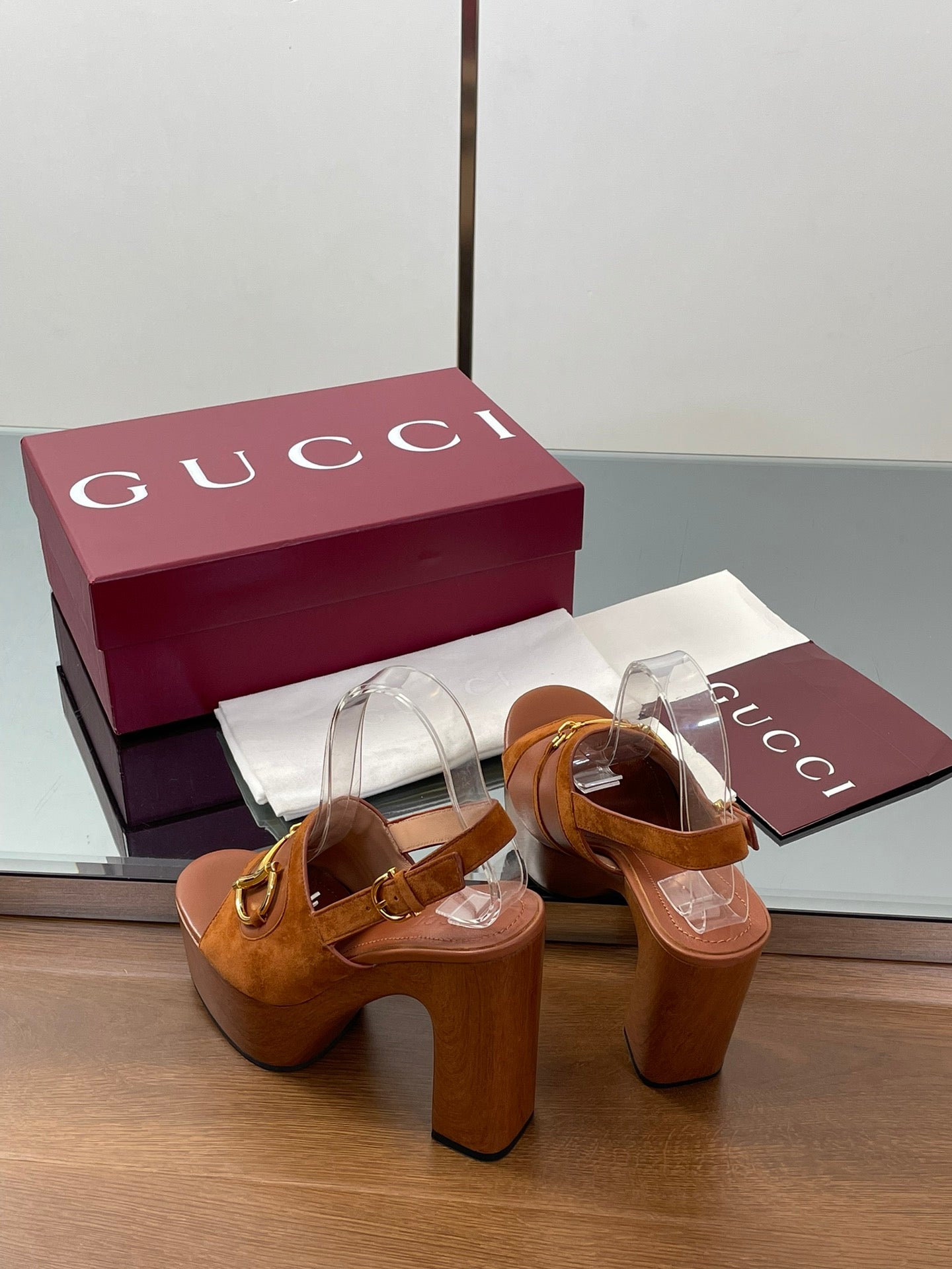 HIGH HEEL SANDALS 13 CM IN BROWN CALFSKIN MIX SUEDUE GOLD HARDWARE - 35