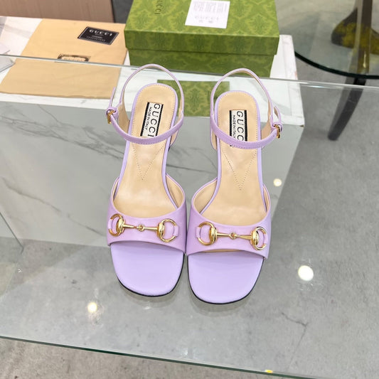 GG HIGH HEELS SANDALS 60 IN PURPLE LAMBSKIN - 34