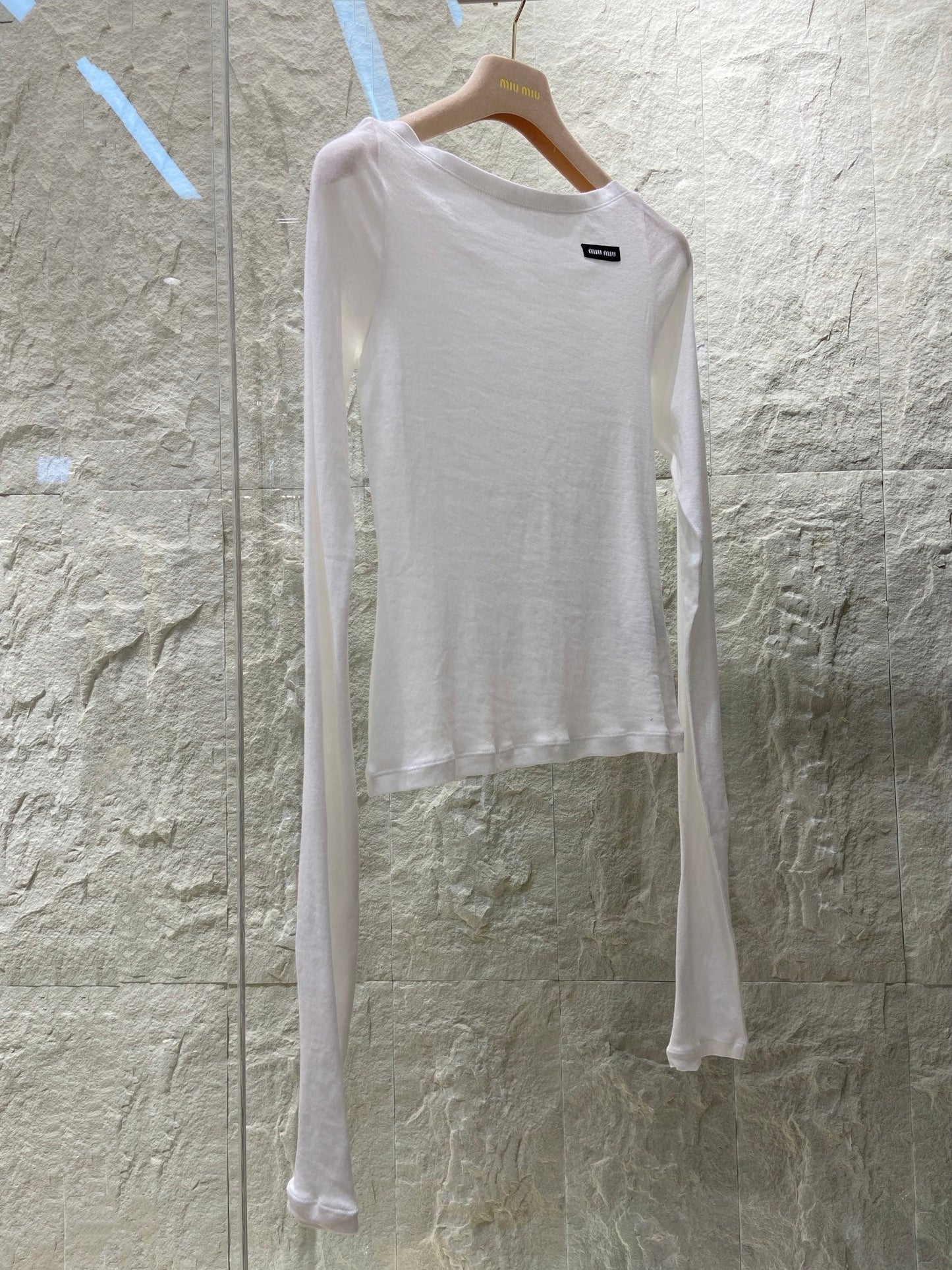 OFF SHOULDER LOGO T SHIRT 25S IN KATUN 266105