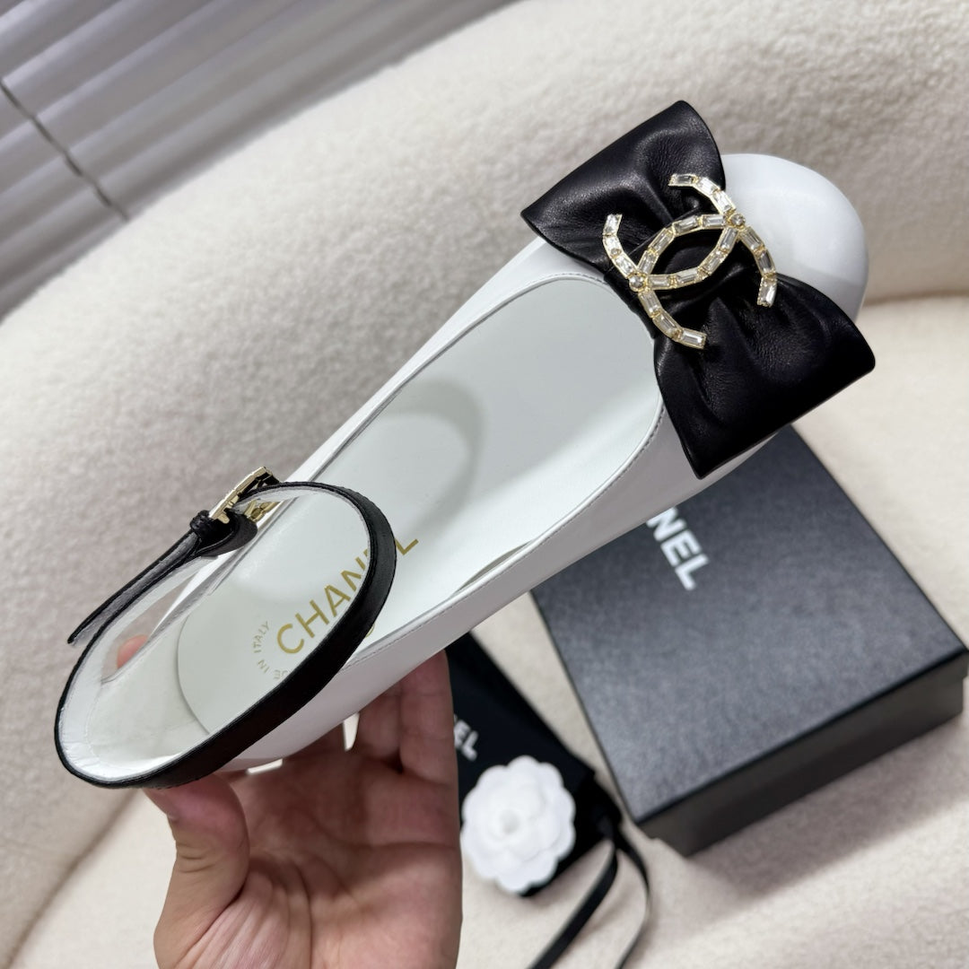 MARY JANE SHOES IN BLACK MIX WHITE LAMBSKIN - 35