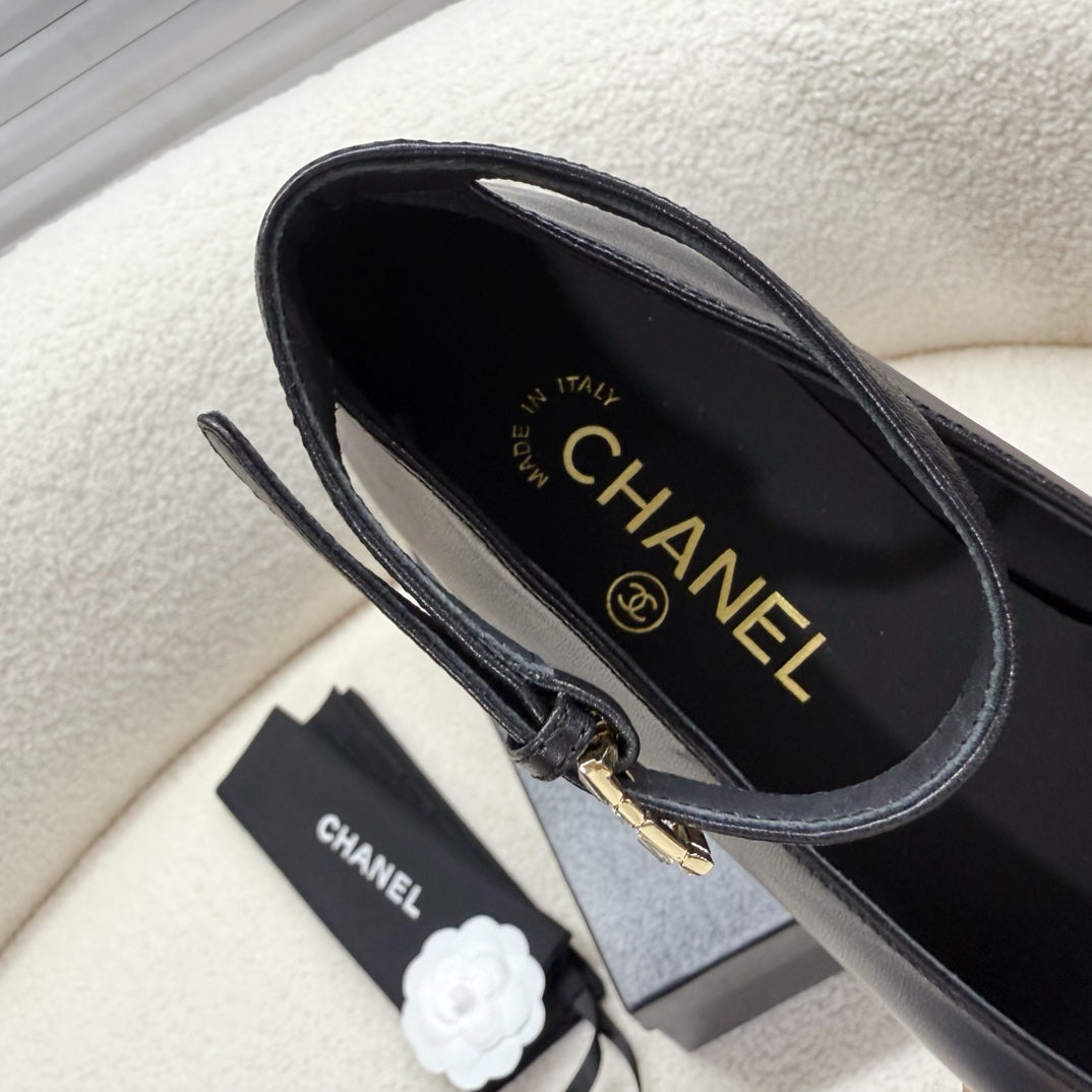 MARY JANE BOW SHOES IN BLACK LAMBSKIN - 35