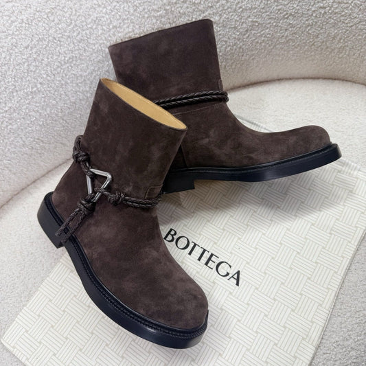 Черевики BOTTEGA VENETA 26S з темно-коричневої замші з мотузковим декором