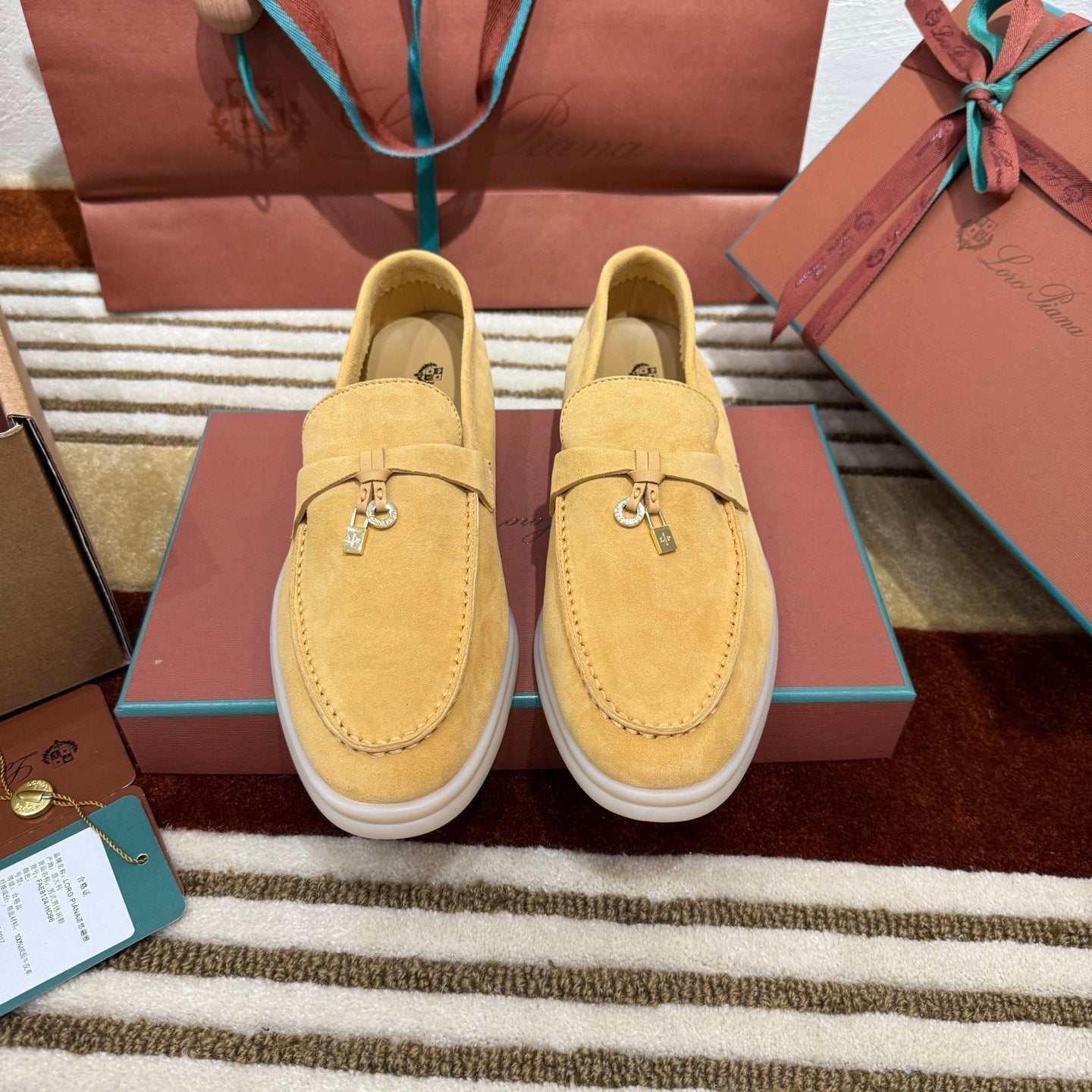 LP LOAFERS 25S IN AMBER YELLOW SUEDE - 35