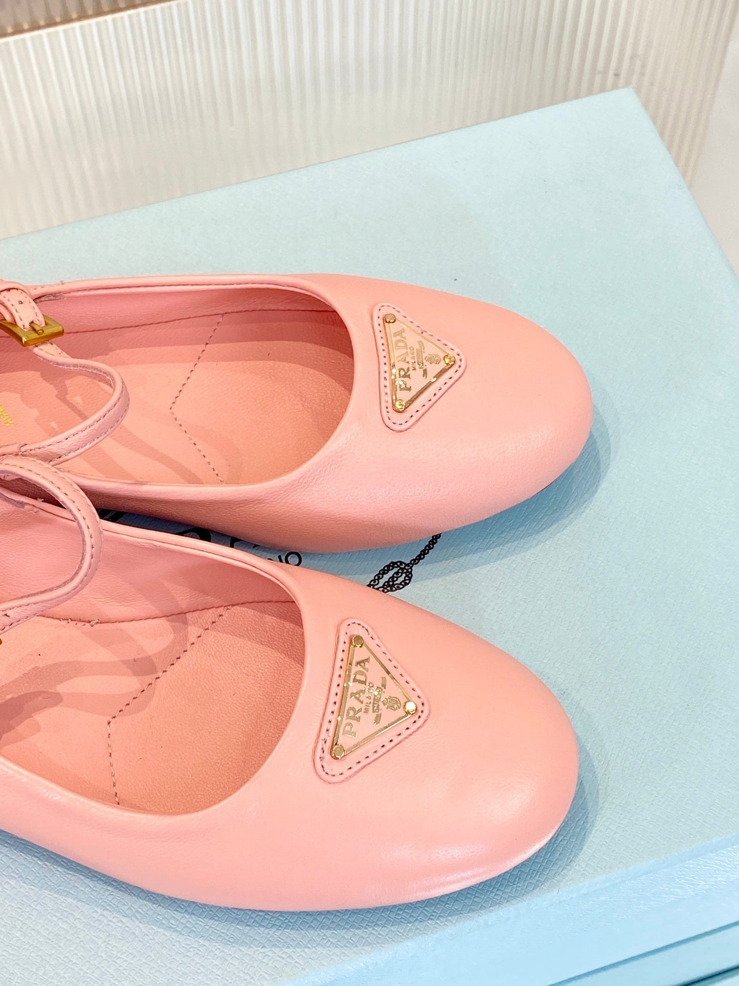 PRA NAPPA MARY JANE FLAT ROSE LAMBSKIN - 35