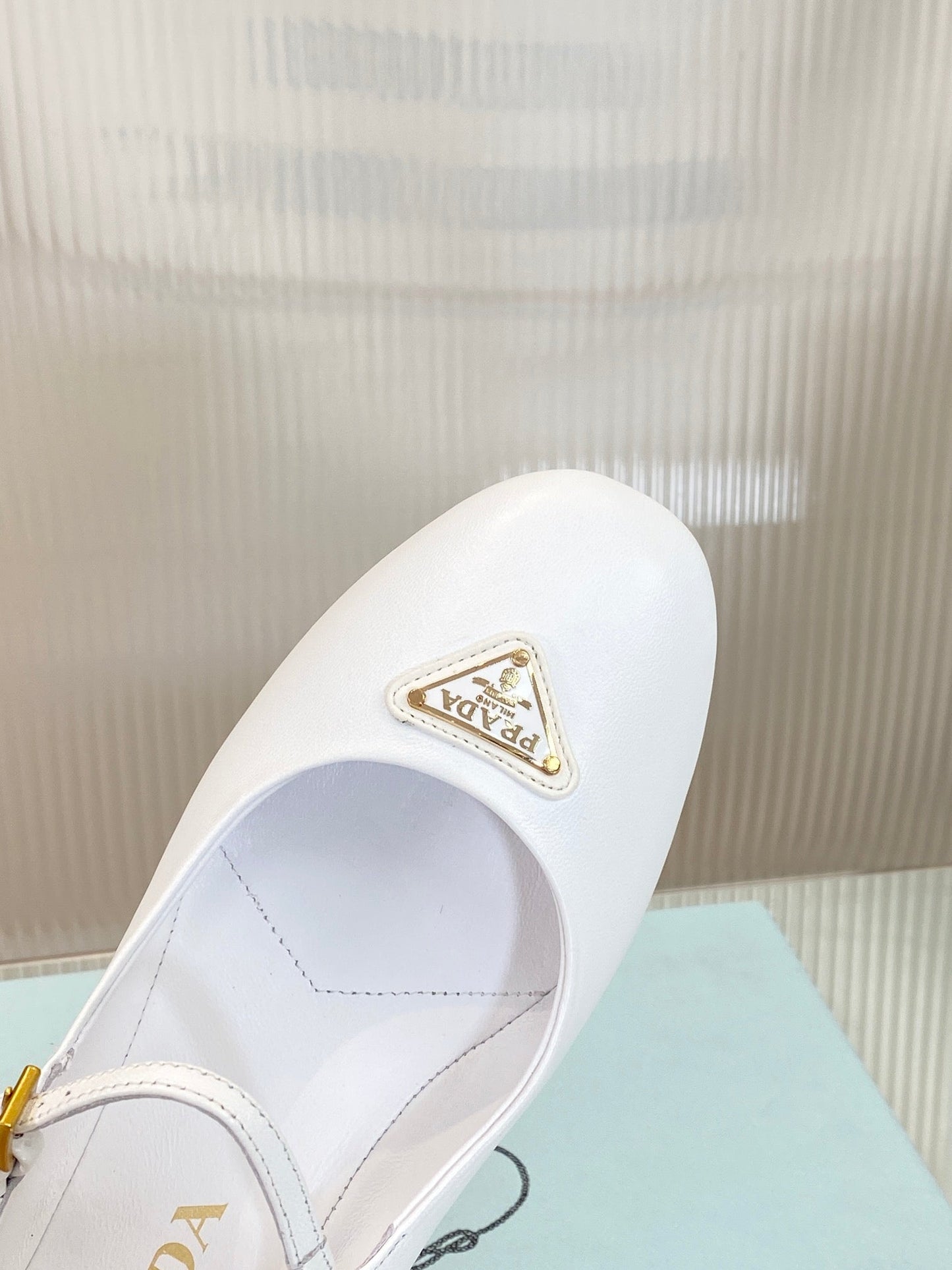 PRA NAPPA MARY JANE FLAT WHITE LAMBSKIN - 35