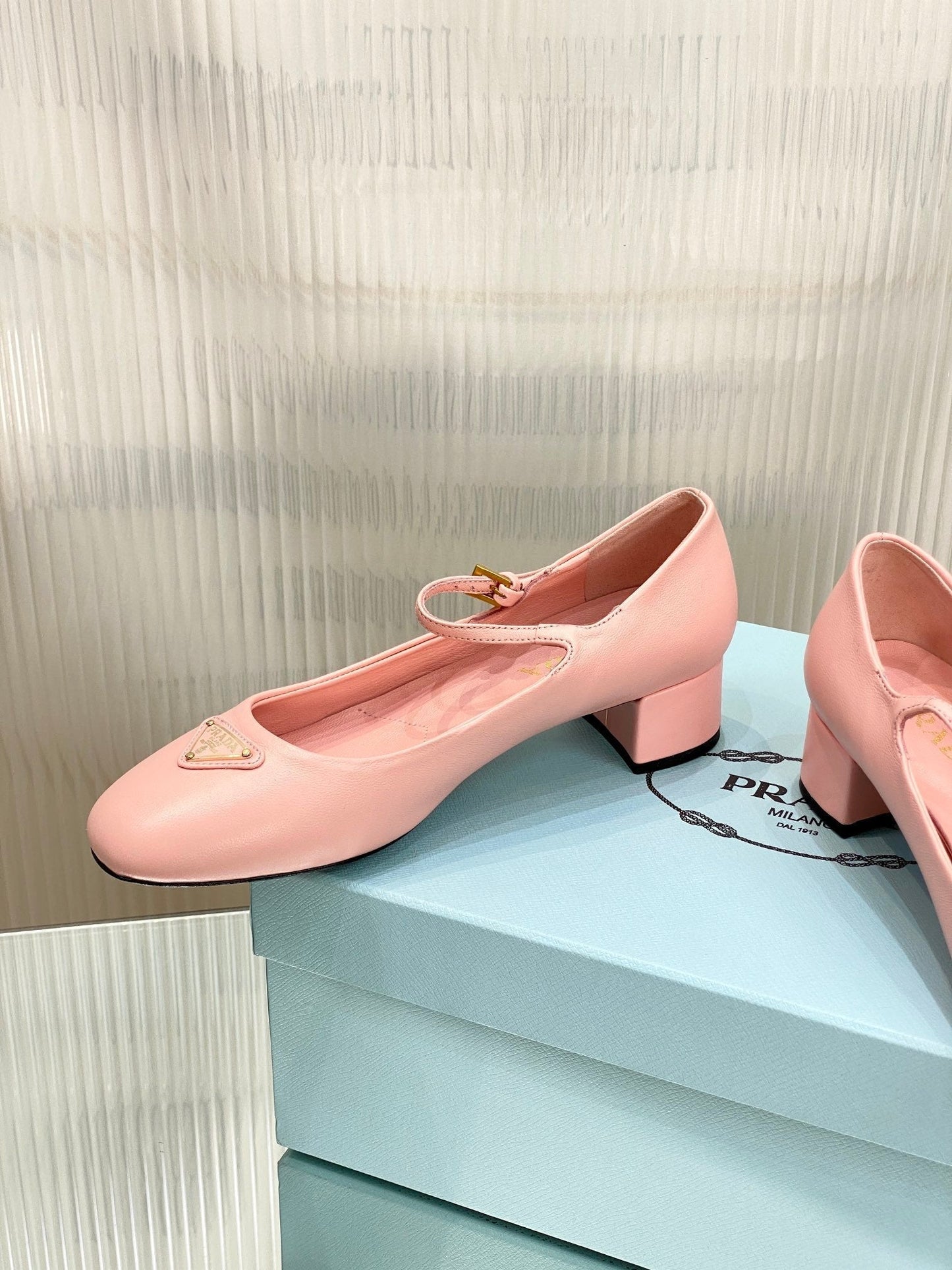 PRA NAPPA MARY JANE PUMPS LIGHT PINK LAMBSKIN - 35