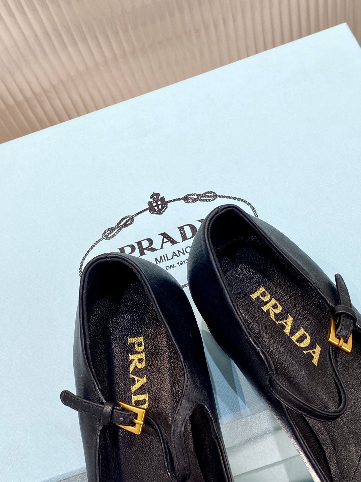 PRA NAPPA MARY JANE PUMPS BLACK LAMBSKIN - 35