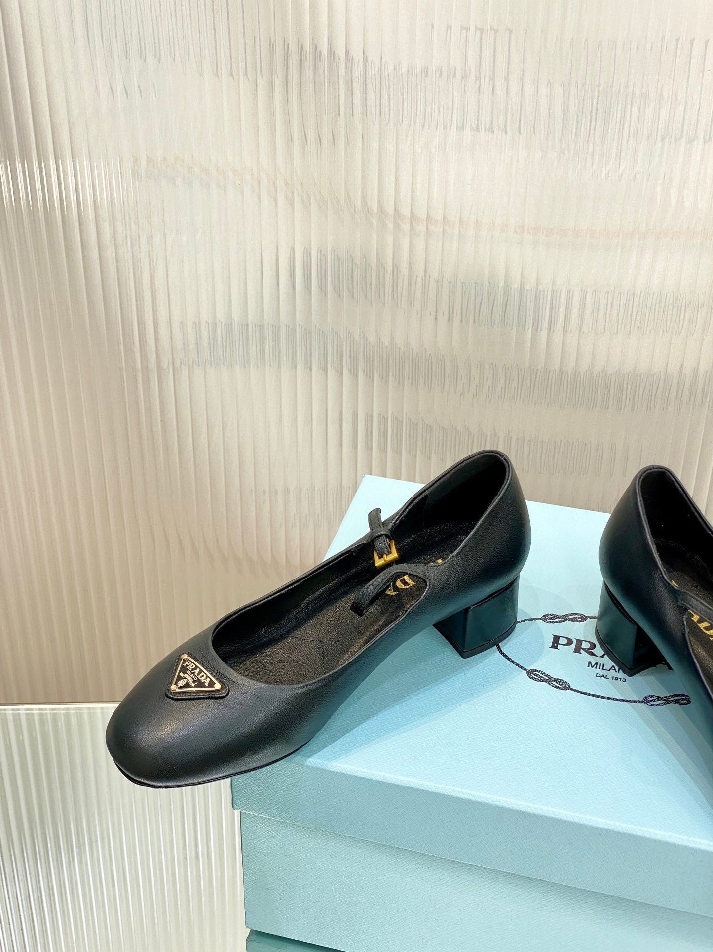 PRA NAPPA MARY JANE PUMPS BLACK LAMBSKIN - 35