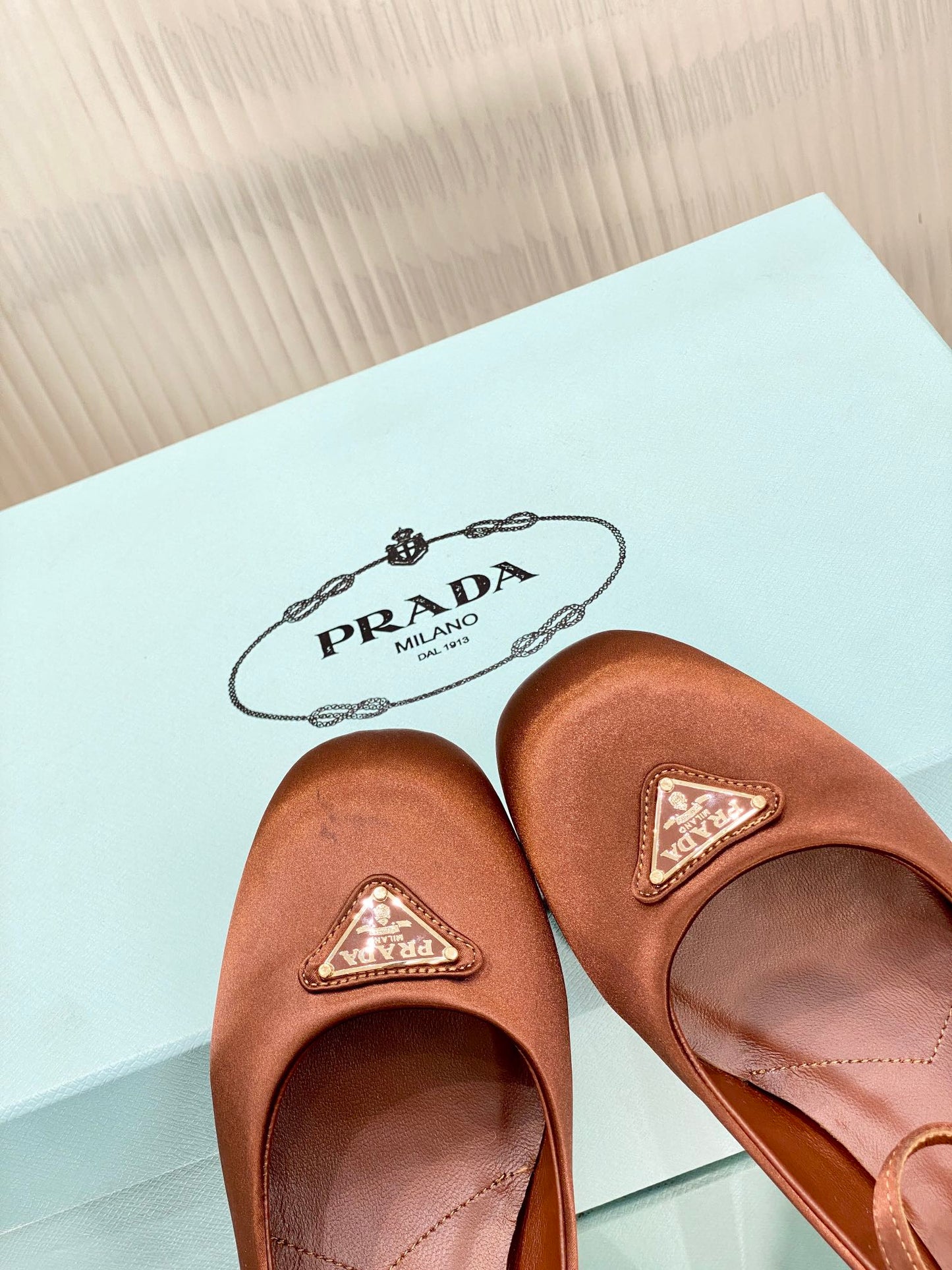 PRA NAPPA MARY JANE PUMPS BROWN SATIN - 35