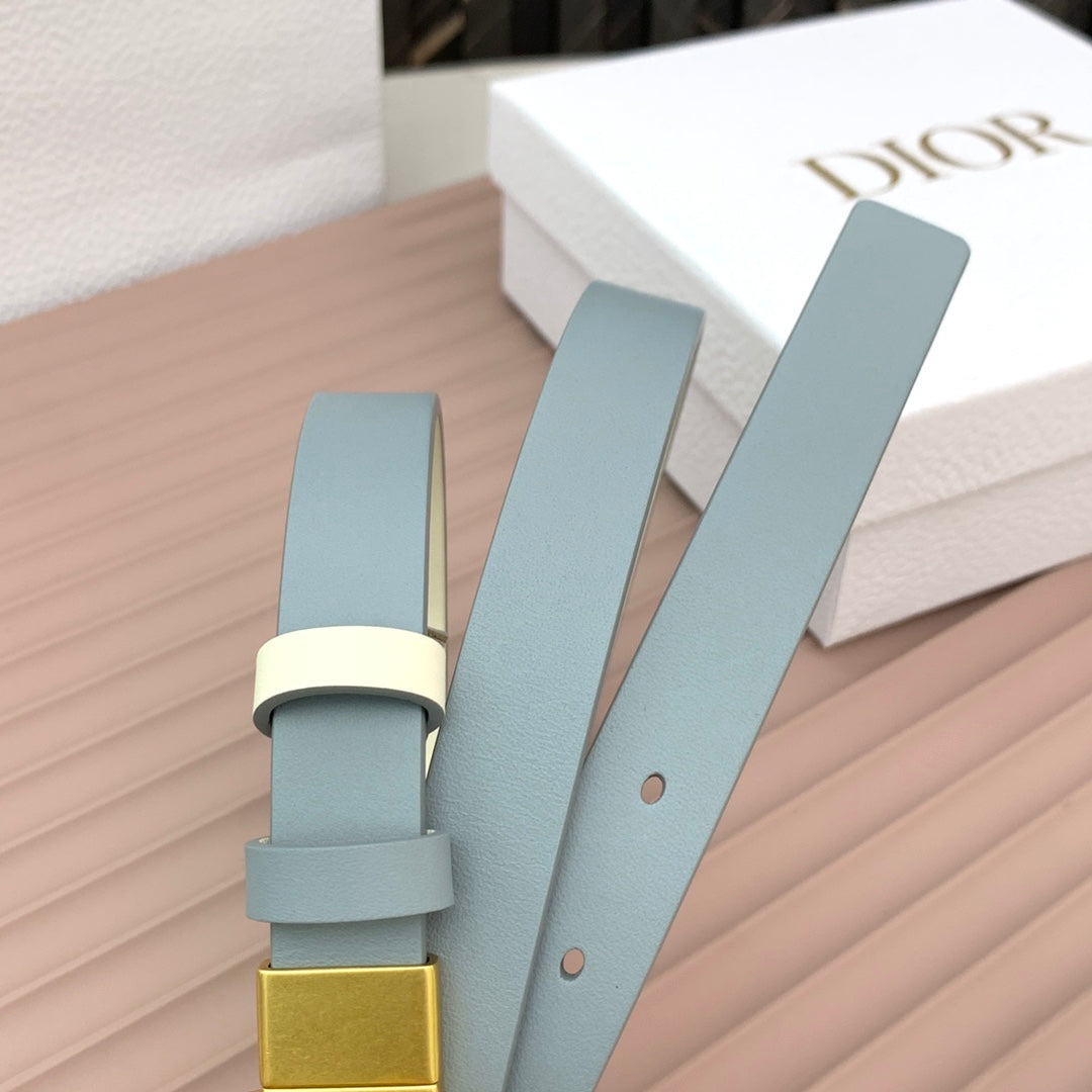 DIOR 25S BELT 20 MM IN STEEL BLUE CALFSKIN 568720 - 30