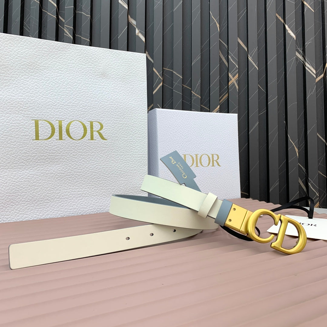 DIOR 25S BELT 20 MM IN STEEL BLUE CALFSKIN 568720 - 30