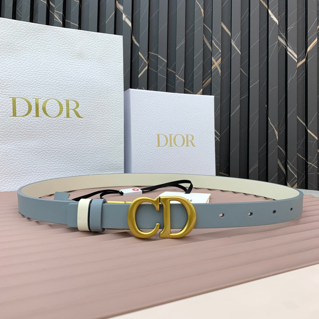 DIOR 25S BELT 20 MM IN STEEL BLUE CALFSKIN 568720 - 30
