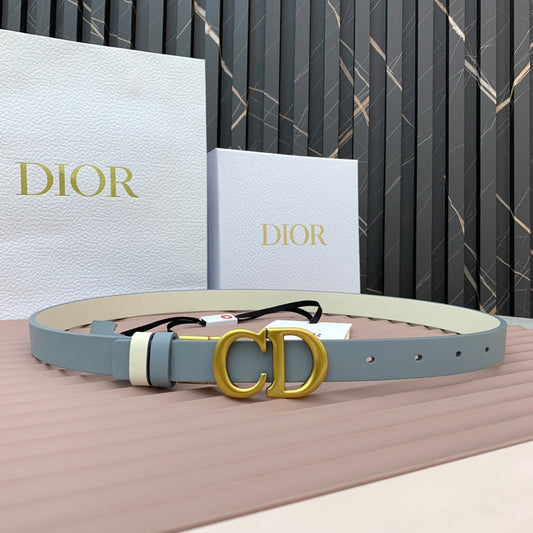 DIOR 25S BELT 20 MM IN STEEL BLUE CALFSKIN 568720 - 30