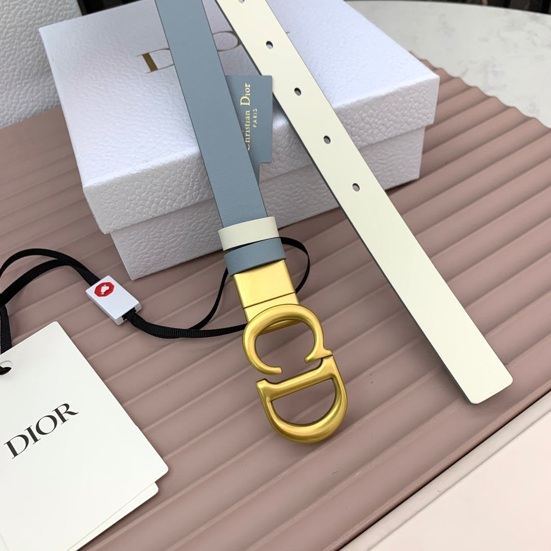 DIOR 25S BELT 20 MM IN STEEL BLUE CALFSKIN 568720 - 30