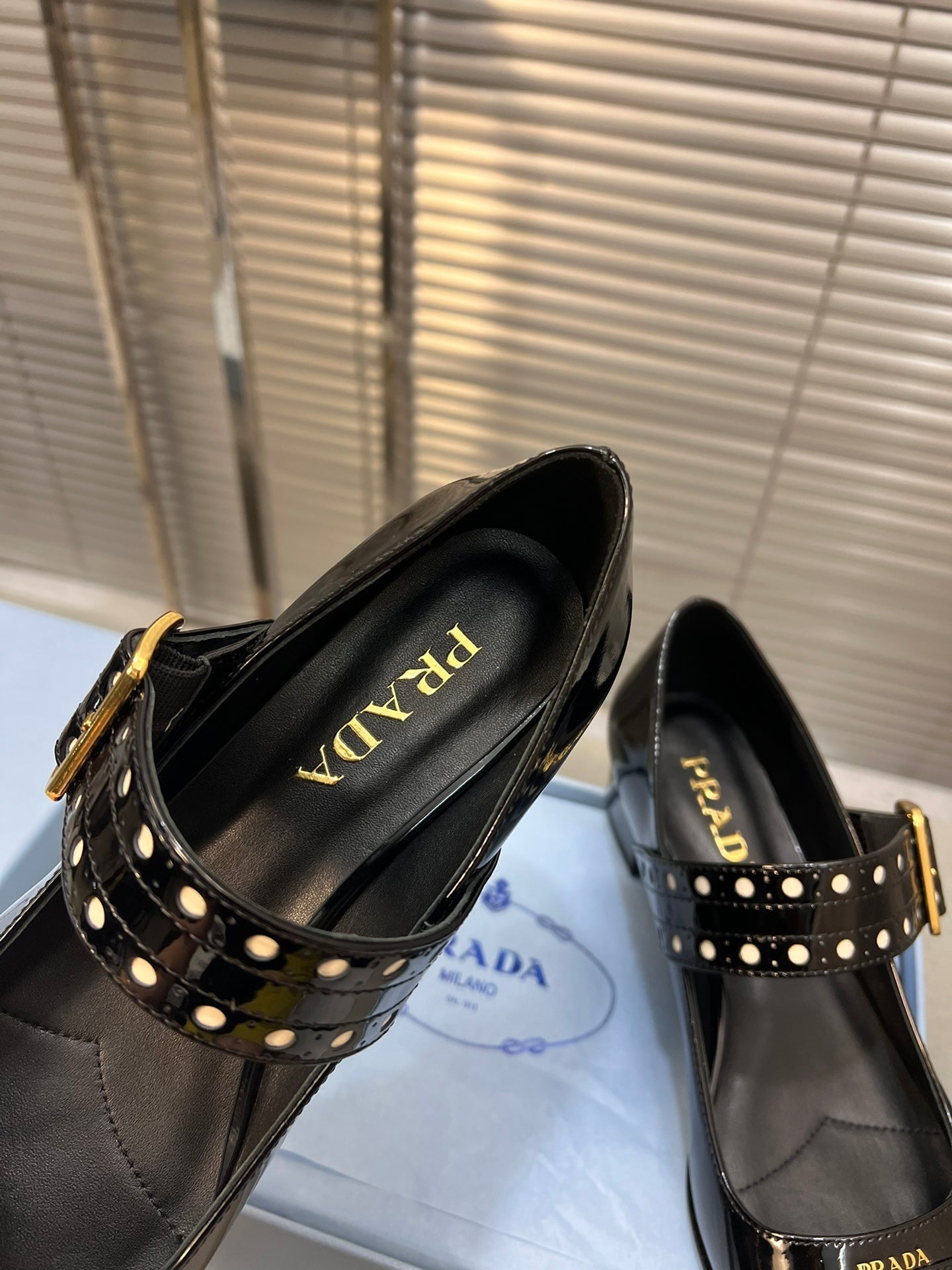 MARY JANE PUMPS IN BLACK GLOSSY CALFSKIN - 35