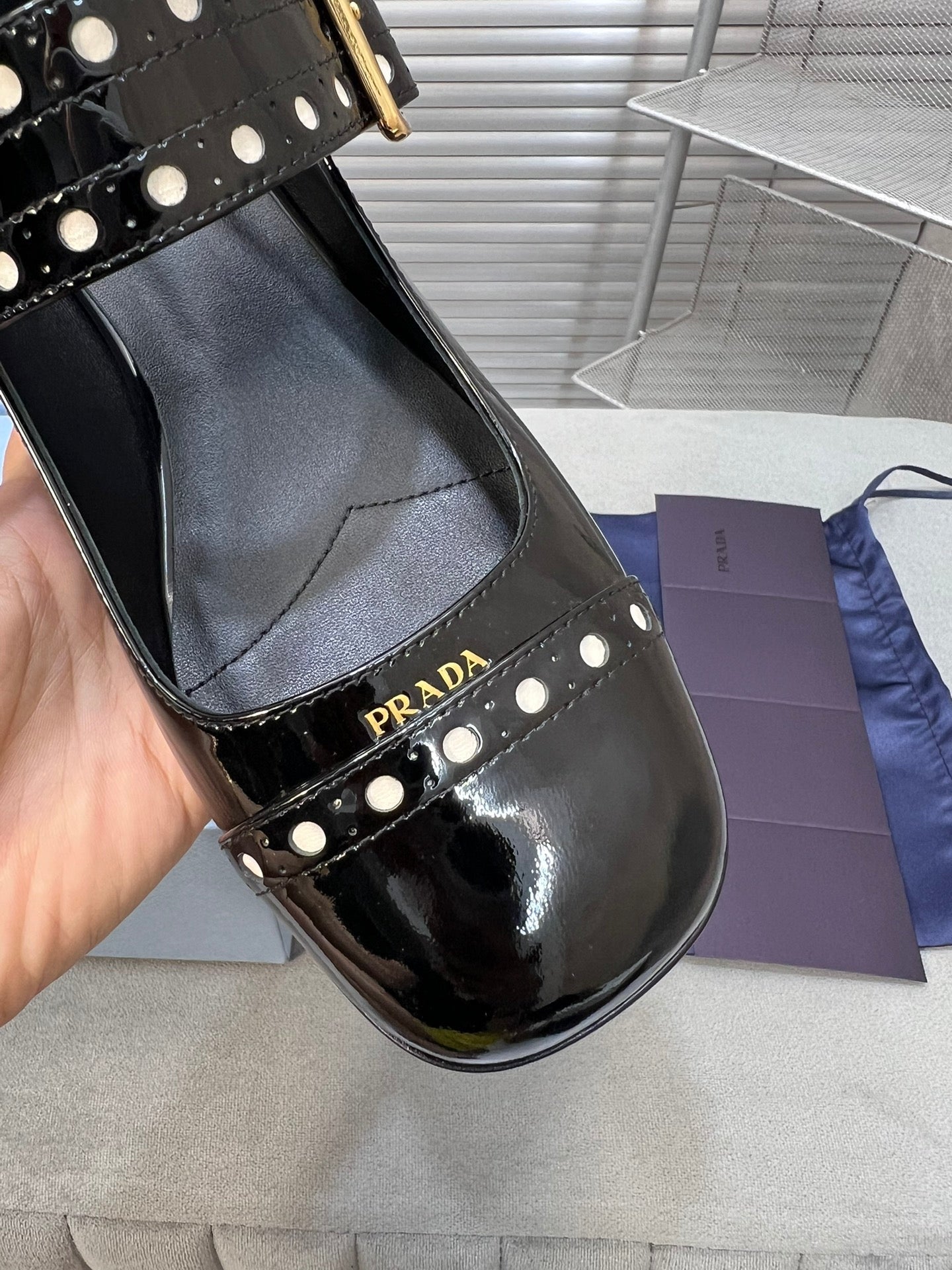 MARY JANE PUMPS IN BLACK GLOSSY CALFSKIN - 35