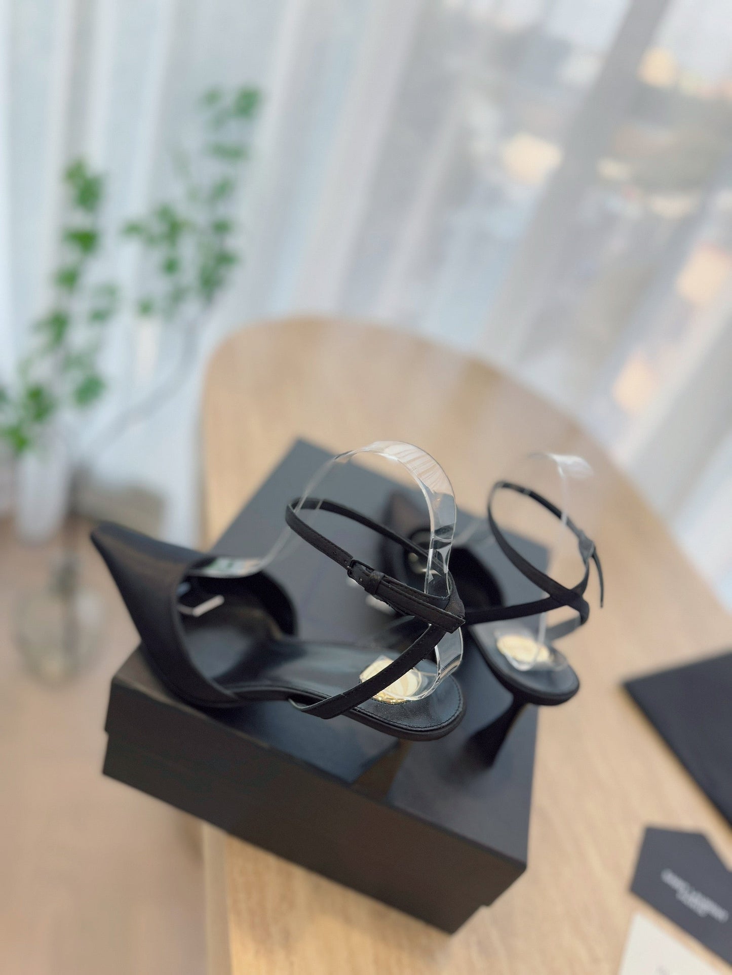 HIGH SLINGBACK 75 MM IN BLACK CALFSKIN - 35