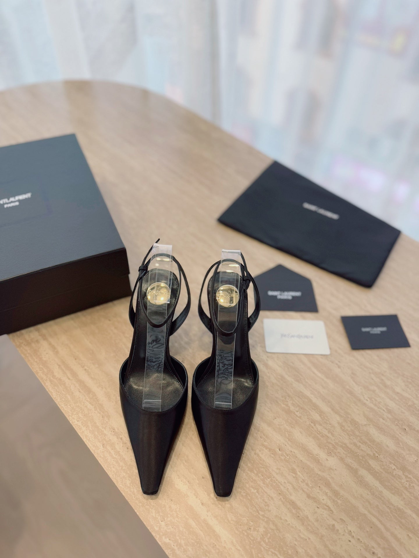 HIGH SLINGBACK 75 MM IN BLACK CALFSKIN - 35