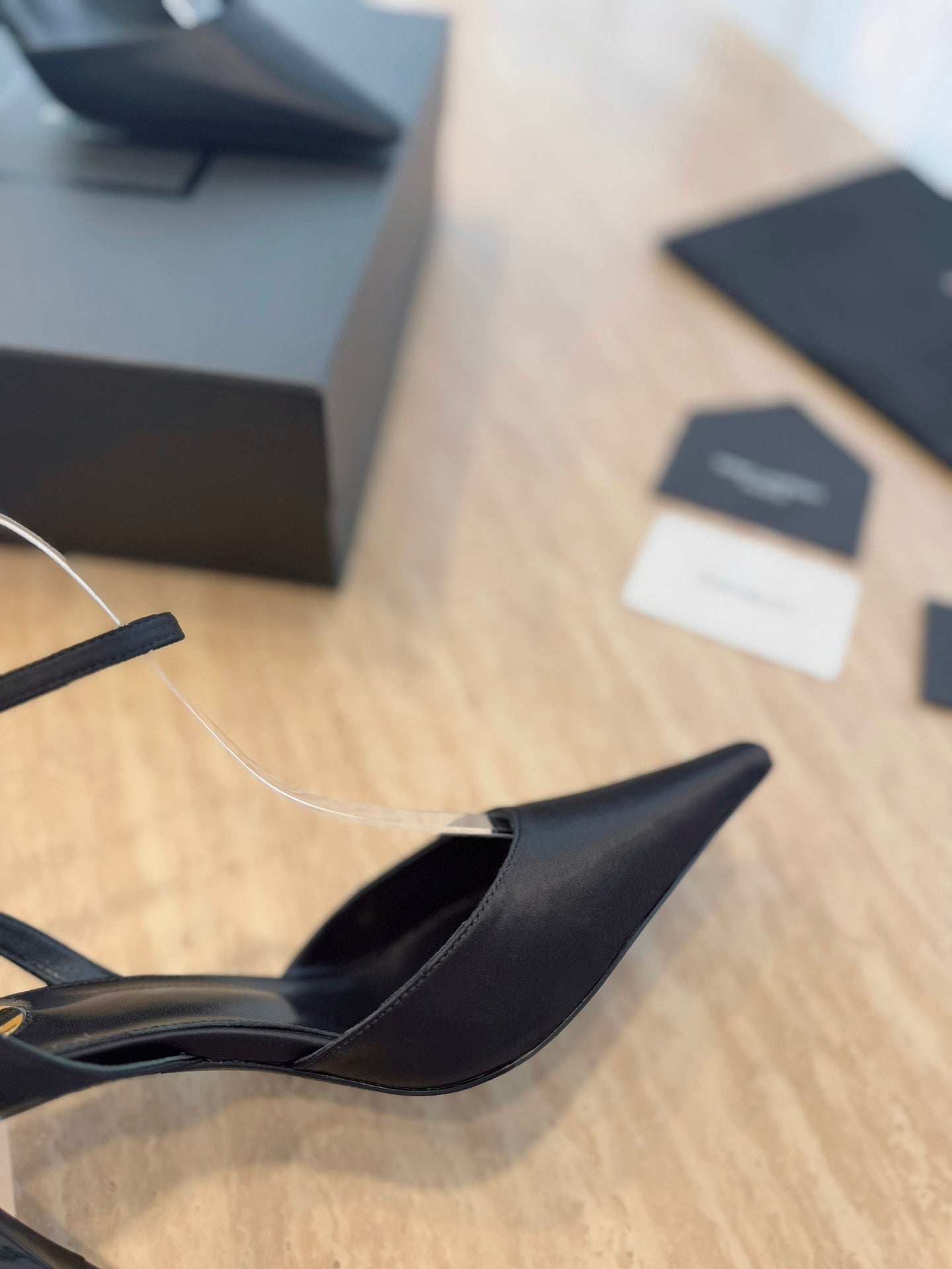 HIGH SLINGBACK 75 MM IN BLACK CALFSKIN - 35