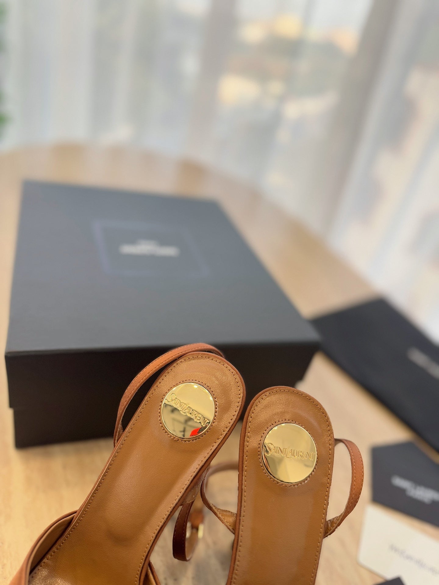 LA SCANDALE HIGH 14 CM PLATFORM SANDALS IN BRONZE BROWN SATIN CREPE - 35