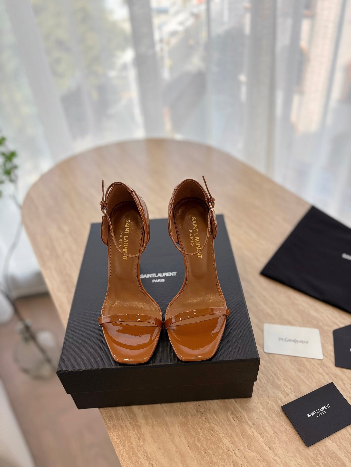 CLASSIC HIGH HEELS 10 CM IN BRONZE BROWN PATENT CALFSKIN - 35