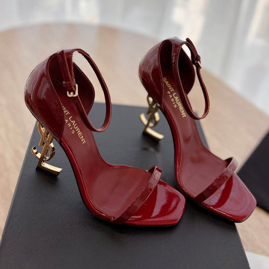 CLASSIC HIGH HEELS 10 CM IN CRIMSON RED PATENT CALFSKIN - 35