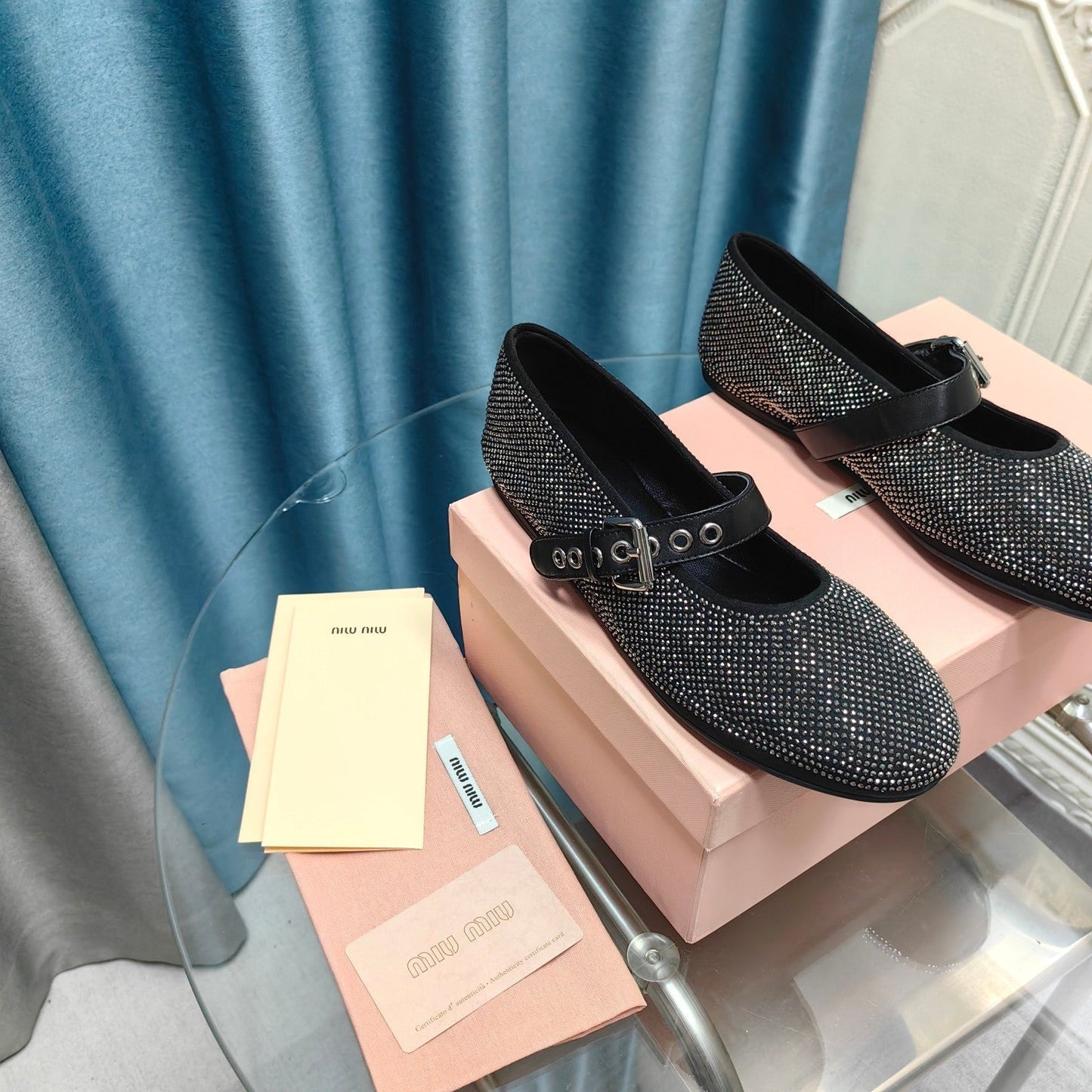 MARY JANE SHOES BLACK COWHIDE - SEQUIN - 35