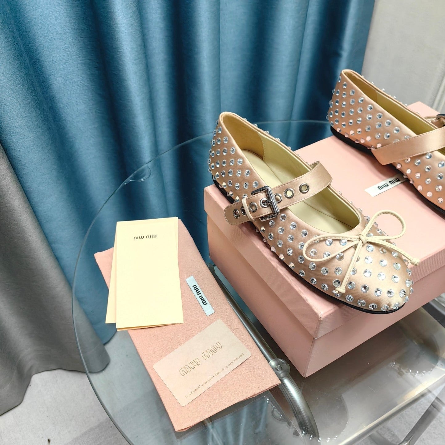 MARY JANE SHOES METALLIC GOLD COWHIDE WITH DIAMOND - 35