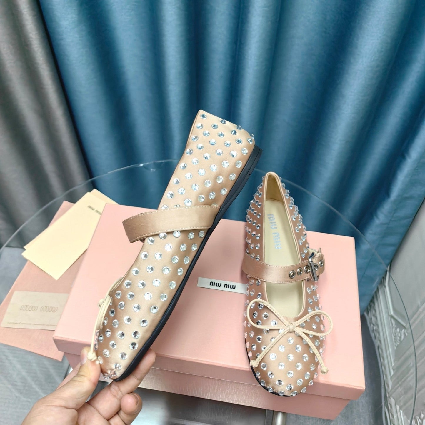 MARY JANE SHOES METALLIC GOLD COWHIDE WITH DIAMOND - 35